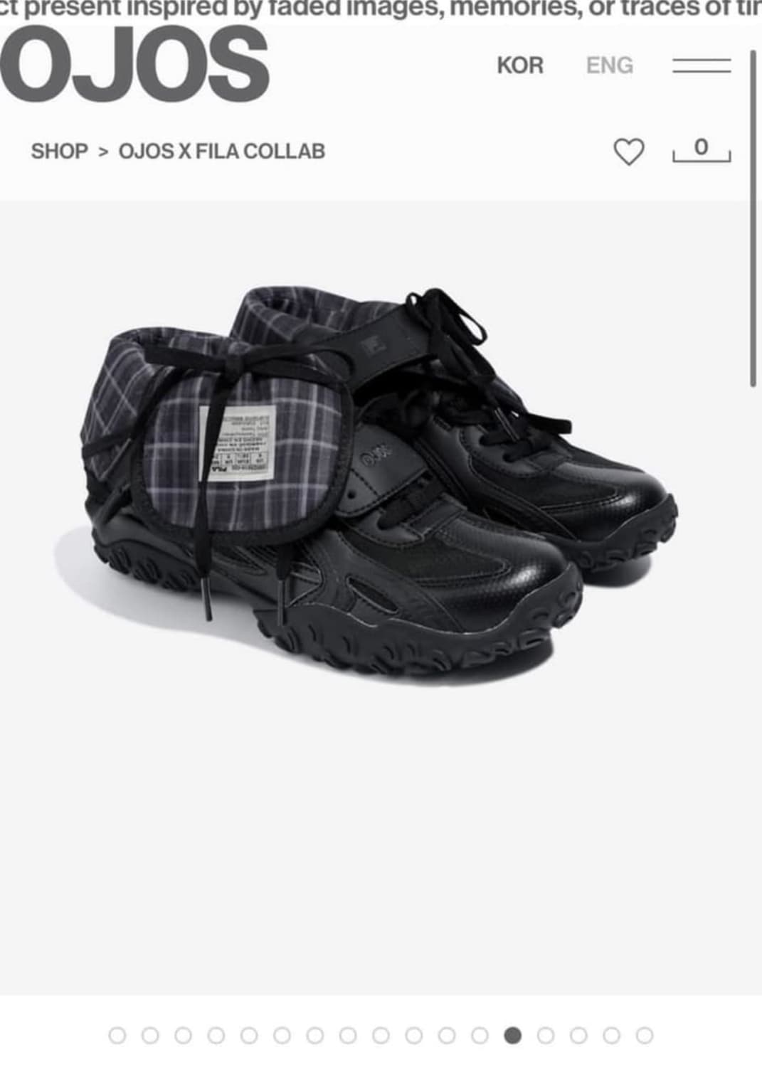 키트포함) 휠라 x 오호스 에샤페 미드 블랙 상품이미지1