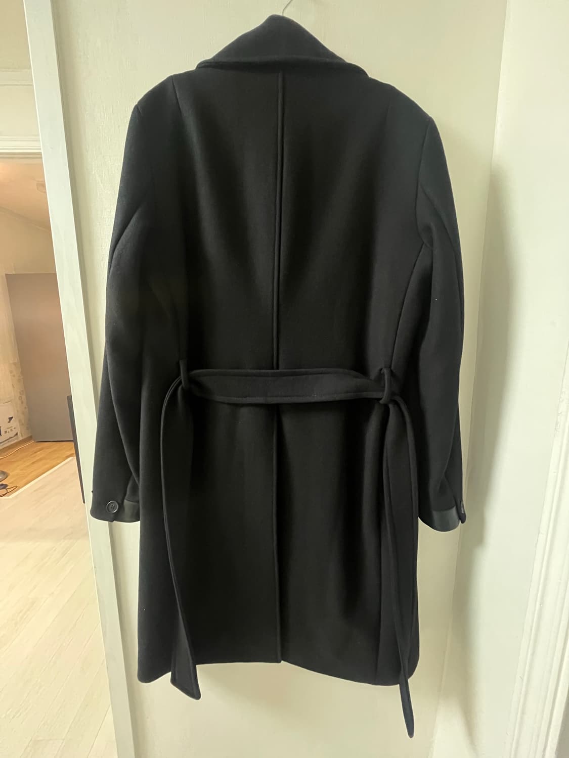 올세인츠 울 롱코트 더블 블랙 100 상품이미지3