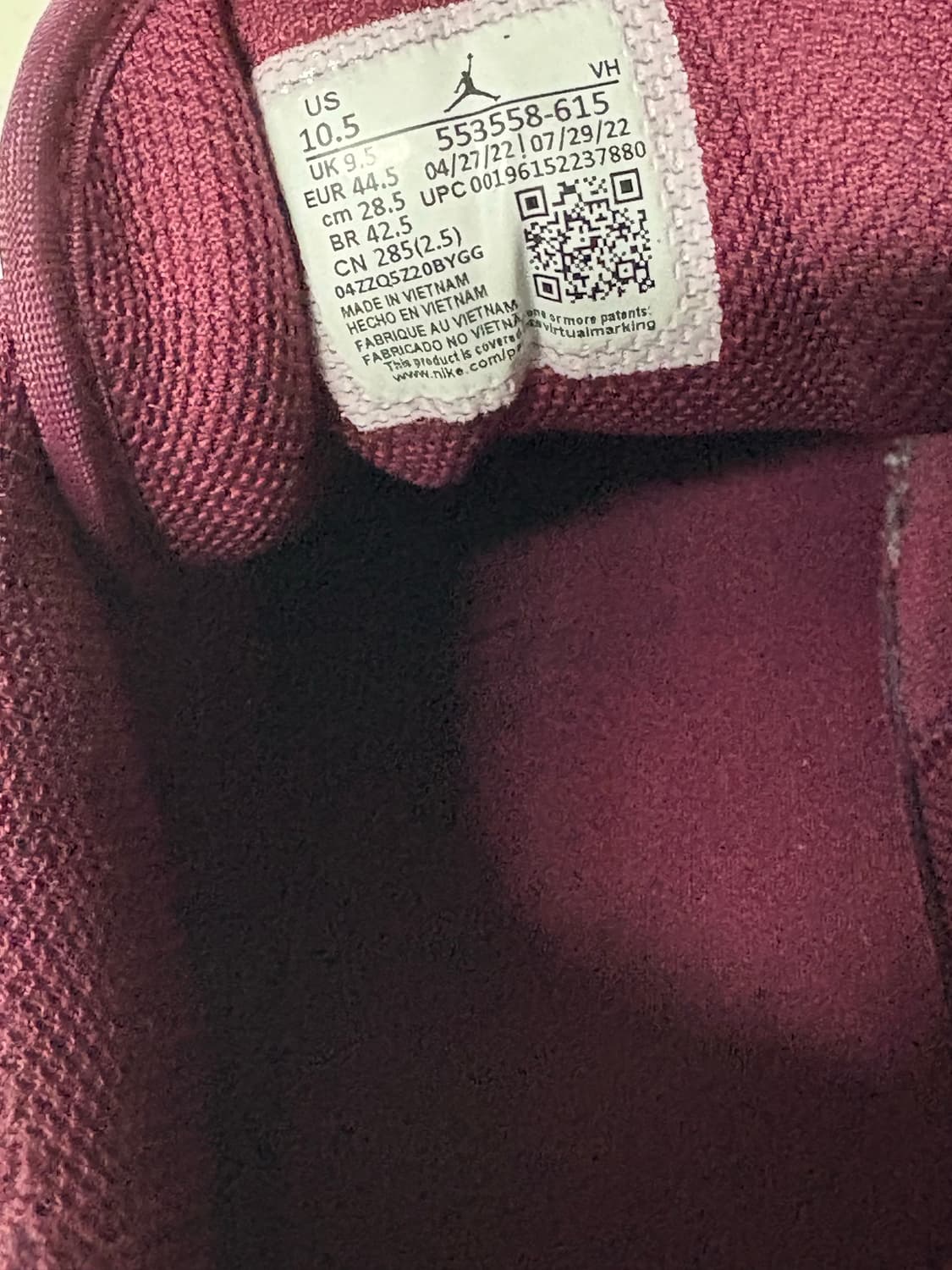 조던 1 로우 체리우드 레드 상품이미지8