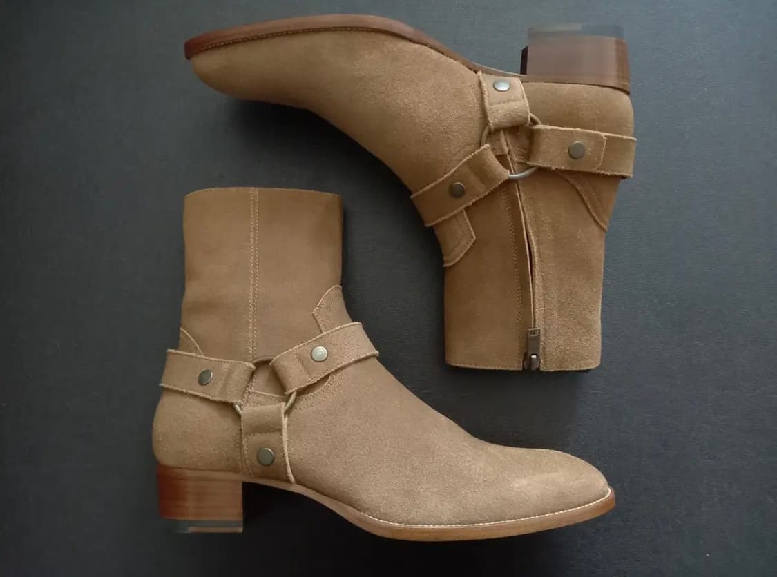 생로랑 모터사이클 앵클 스웨이드 부츠 상품이미지1