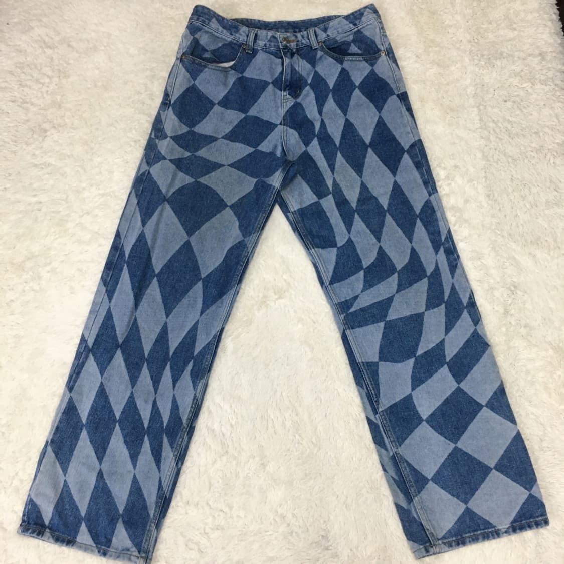 노매뉴얼 체커보드 데님팬츠 BB15 상품이미지1