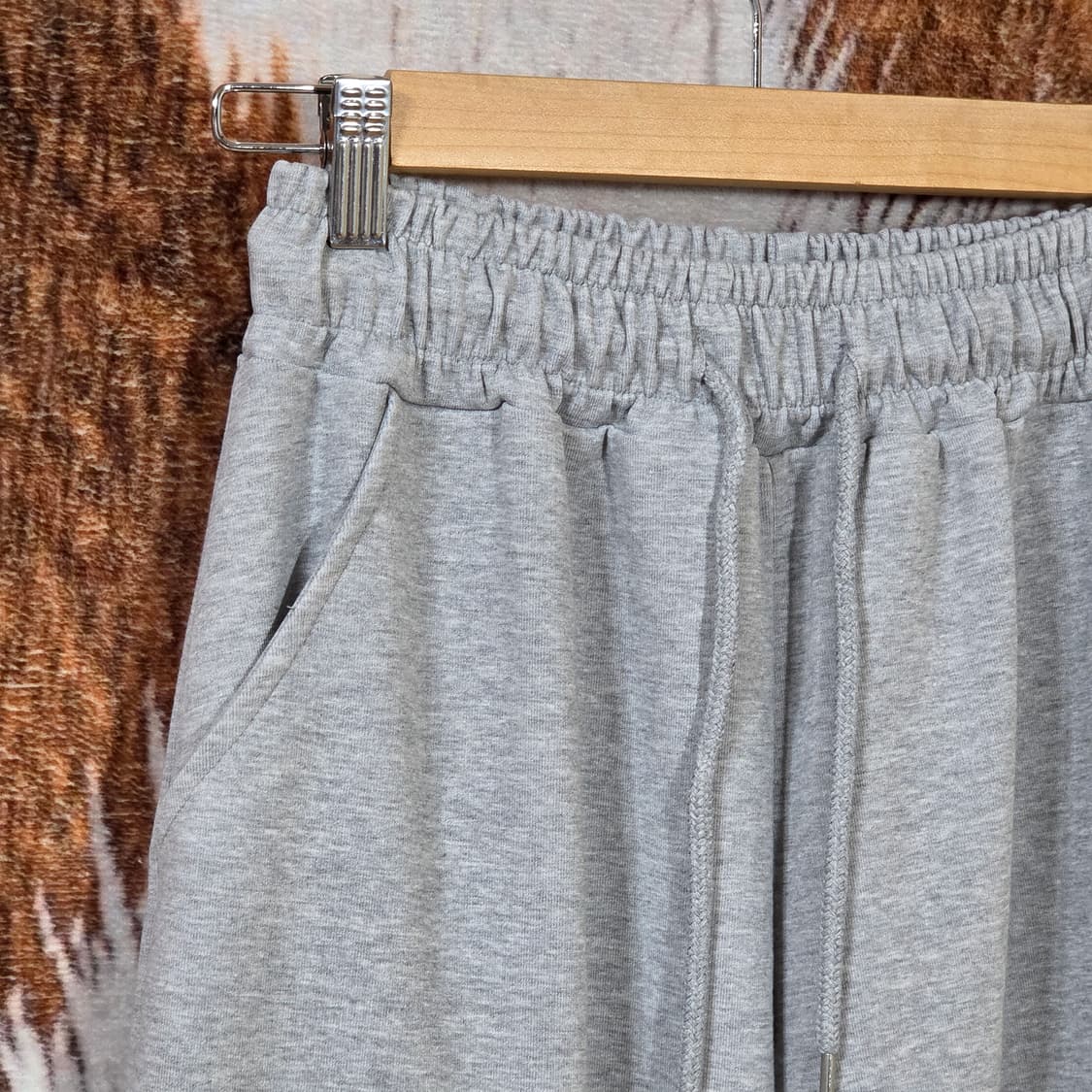 그레이 밴딩 와이드 트레이닝 팬츠 상품이미지2