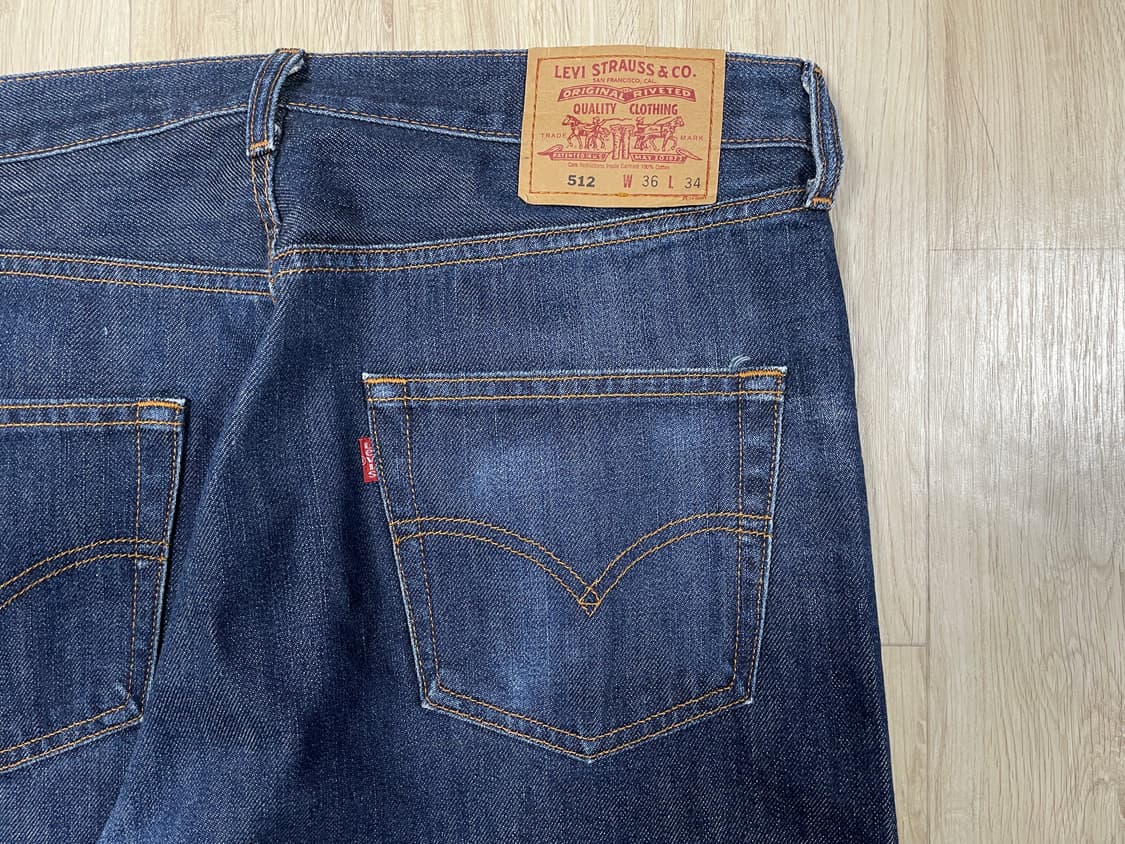 36) 90's 리바이스 512 레귤러핏 진청 데님팬츠 상품이미지9
