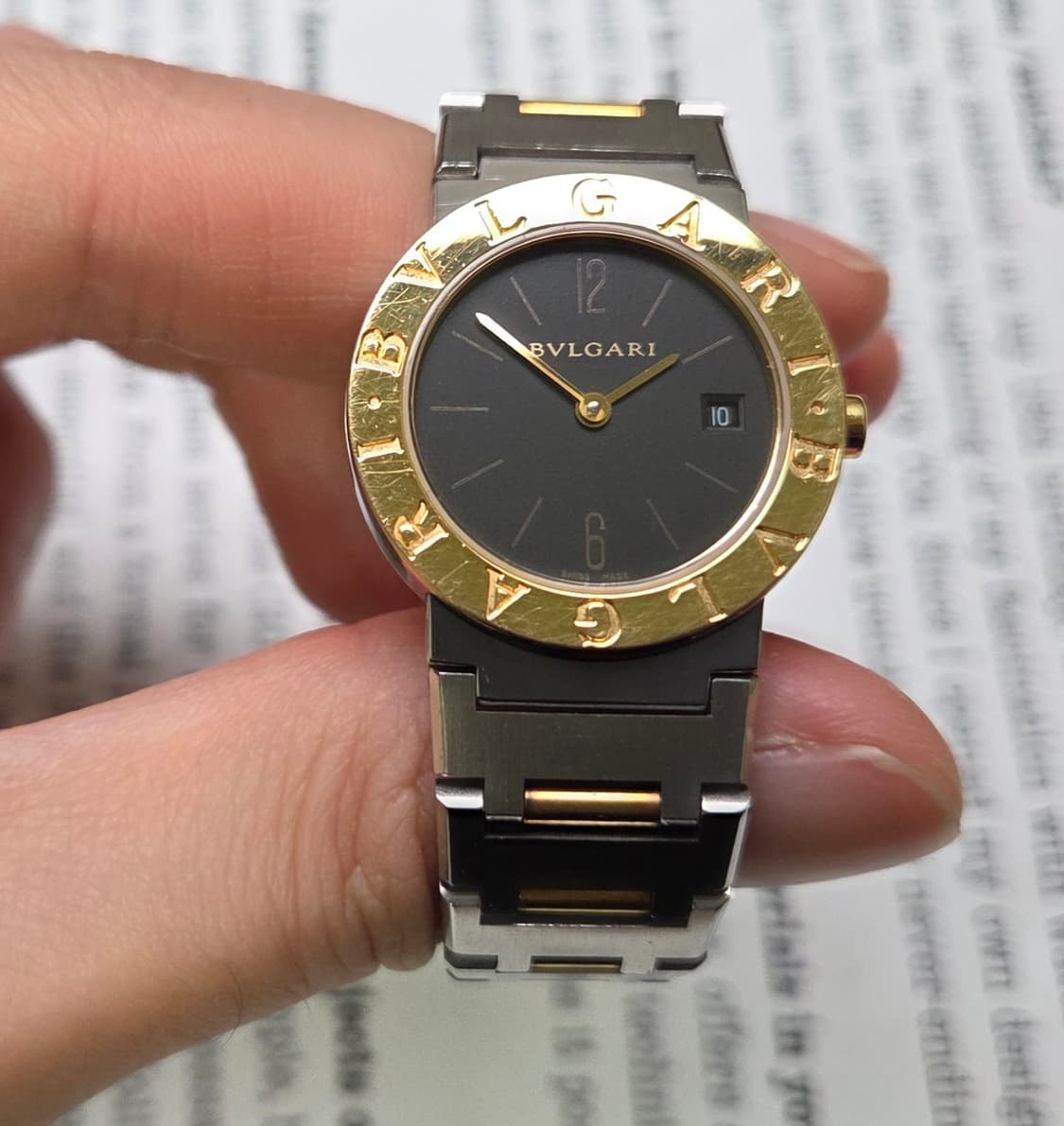 불가리 BB26 18K콤비 블랙다이얼 쿼츠 여성용 브레이슬릿 ver. 상품이미지2