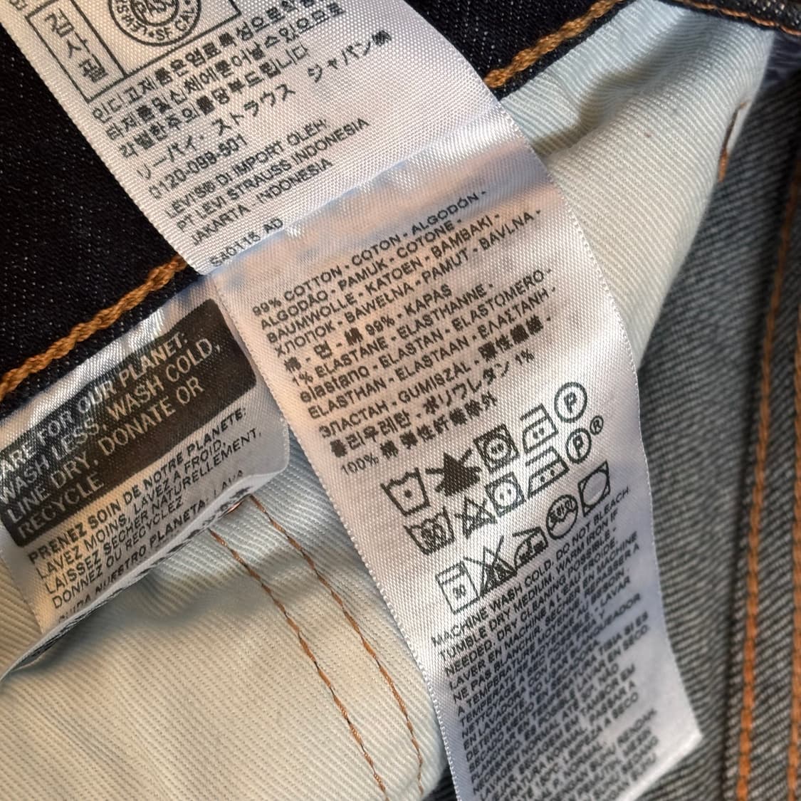 리바이스 502 청바지 진청 32 데님 오리지널 레드탭 프리미엄 상품이미지8