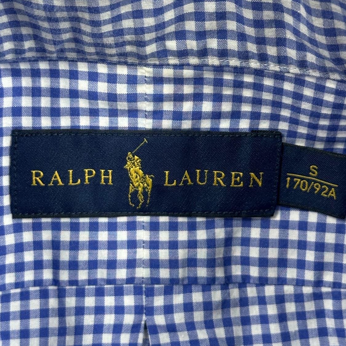 폴로 랄프로렌 포니 클래식 블루 체크셔츠 (S) 상품이미지5