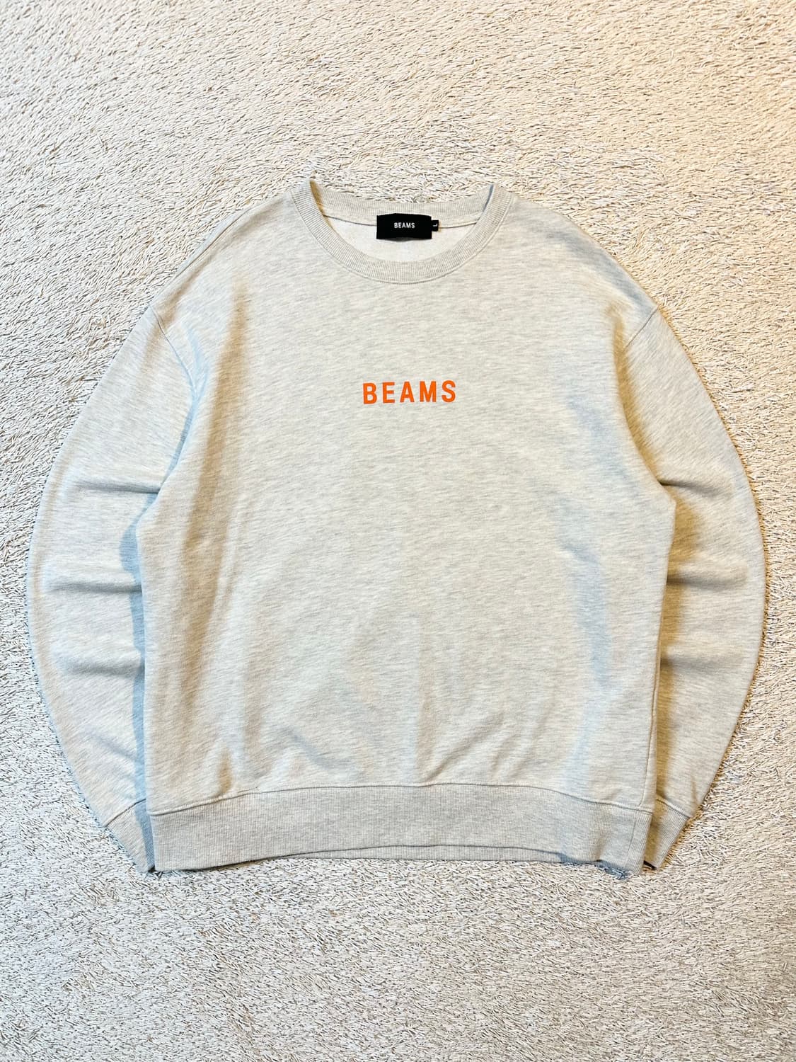 빔즈 BEAMS 로고 스웻셔츠 맨투맨 오트밀 상품이미지1