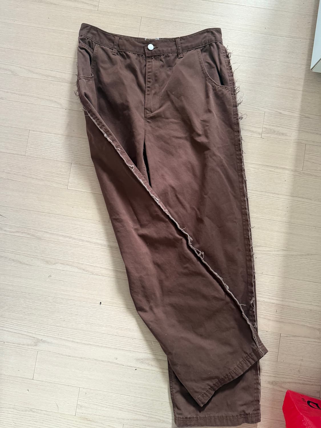 디테일 브라운 데님바지 상품이미지2