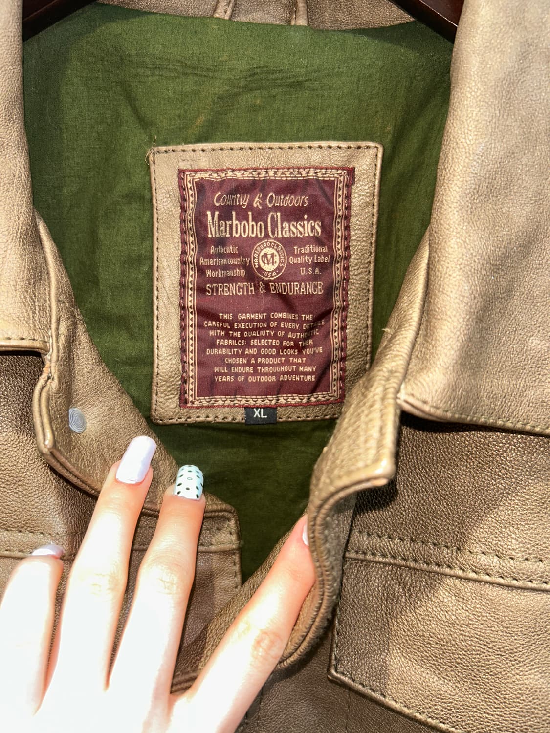 Marbobo Classics 빈티지 브라운 레더 트러커 자켓 상품이미지4