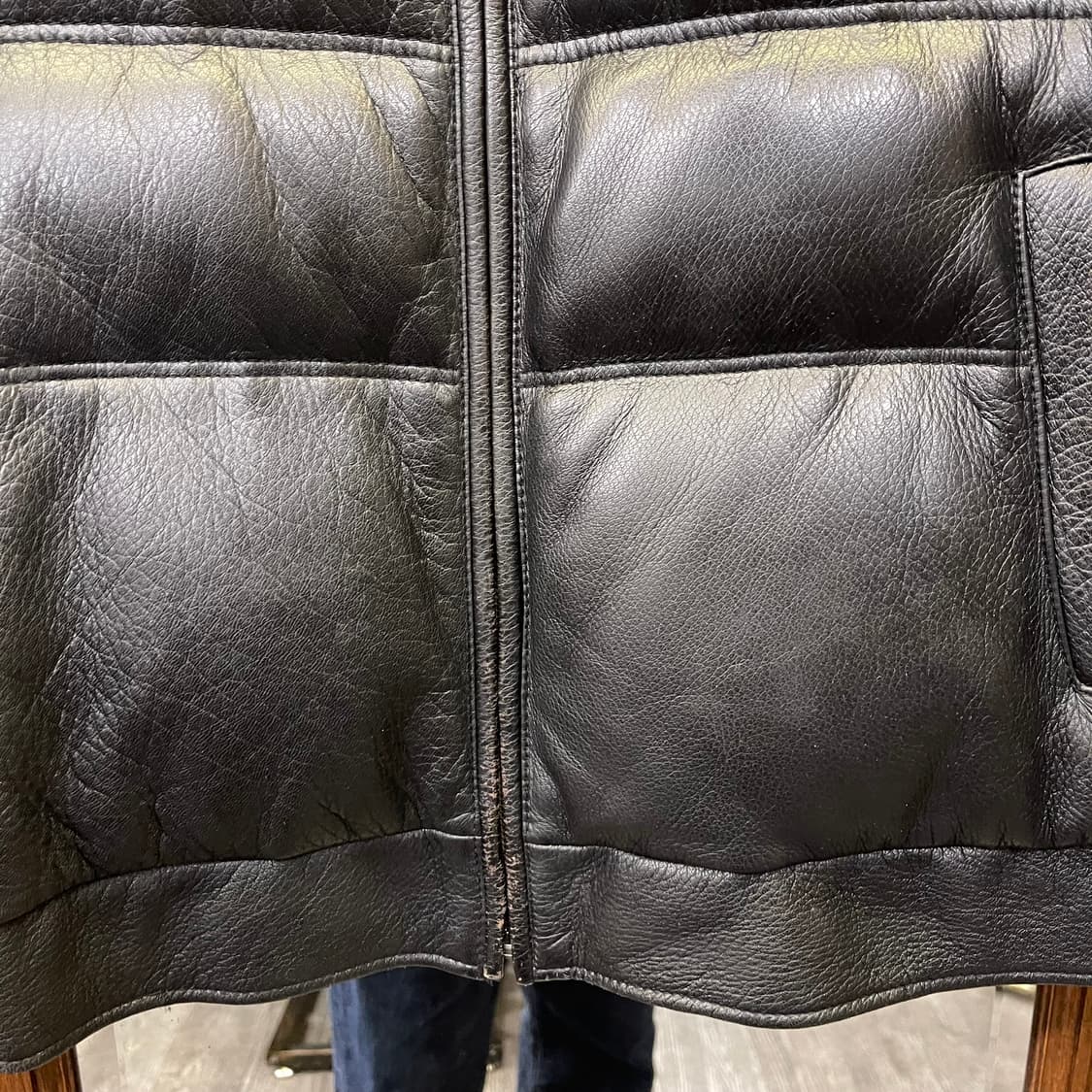 Vintage leather puffer jacket 상품이미지6