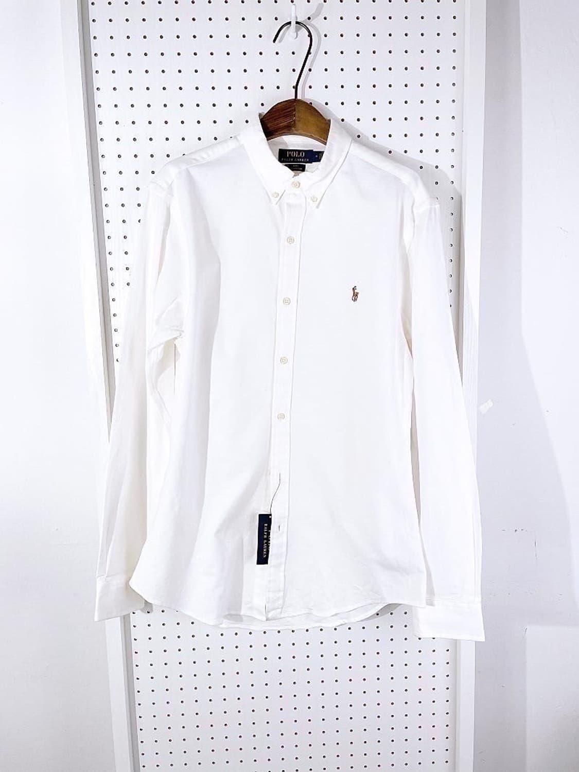 (정품/새상품) 폴로 랄프 로렌 남성 화이트 슬림핏 스트레치 셔츠 상품이미지1