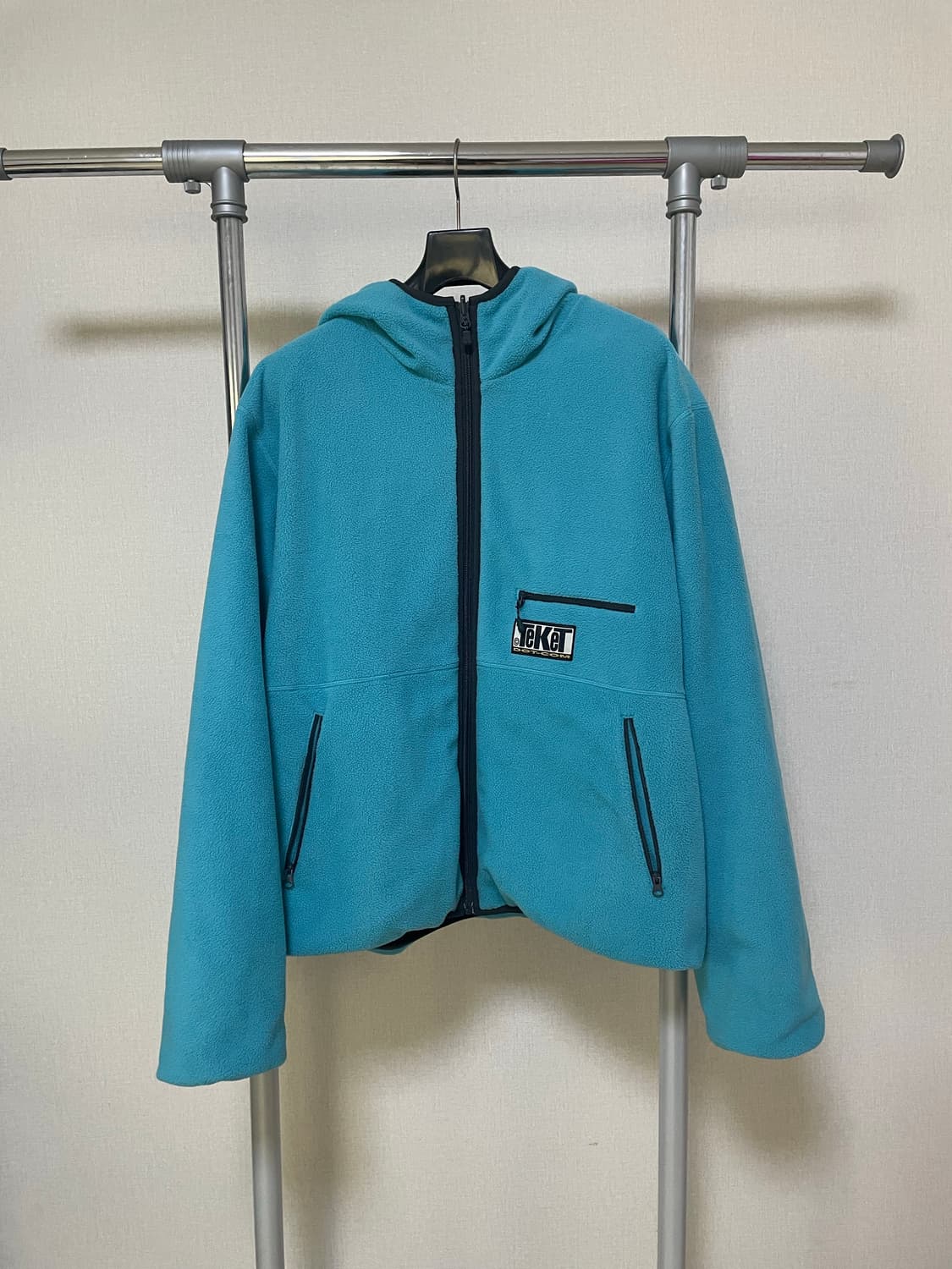 새제품.공용L) 테켓 위켄드 리버시블 플리스 자켓 틸블루 후리스 신칠라 상품이미지6
