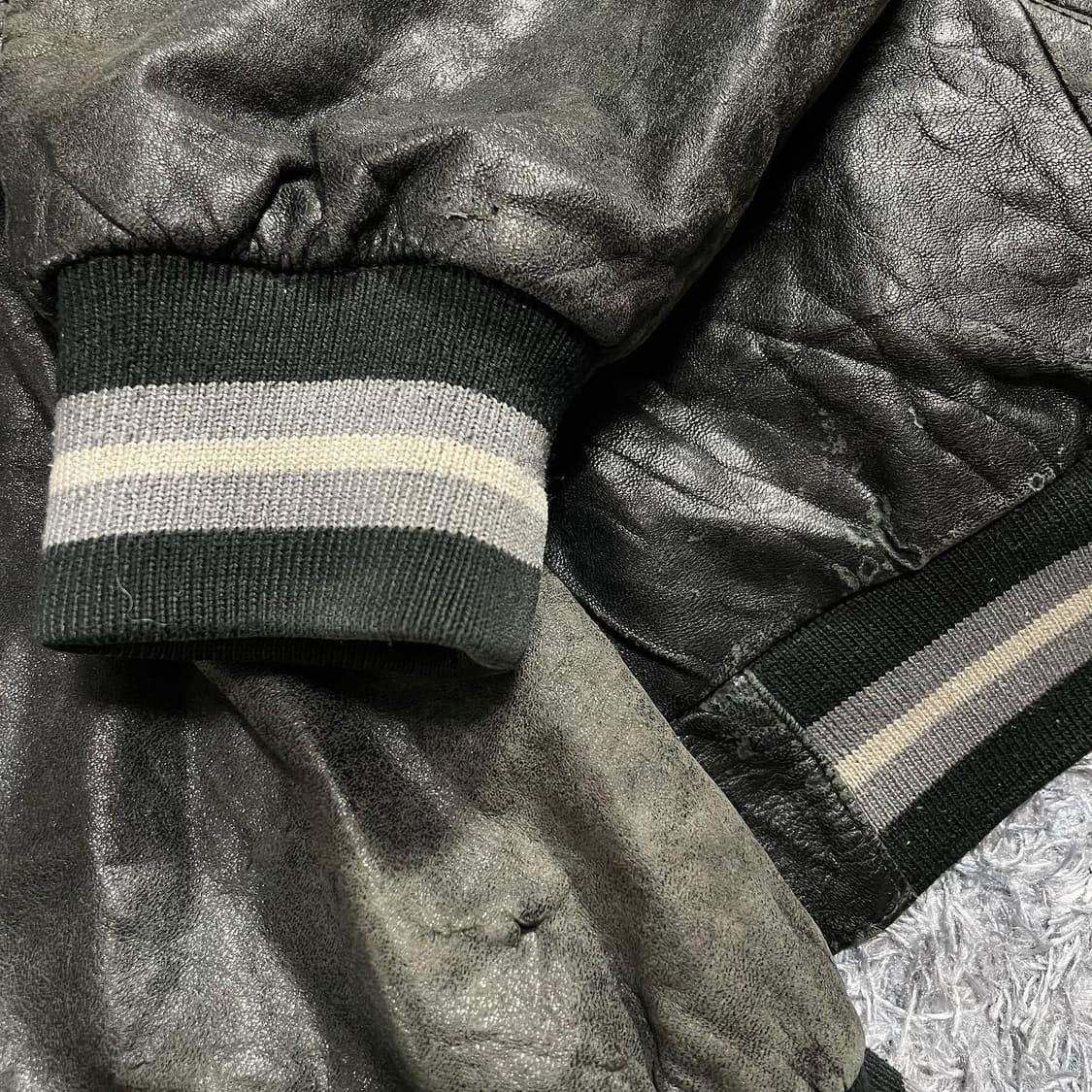 1990s 로스엔젤레스 Raiders 레더 블루종 상품이미지9