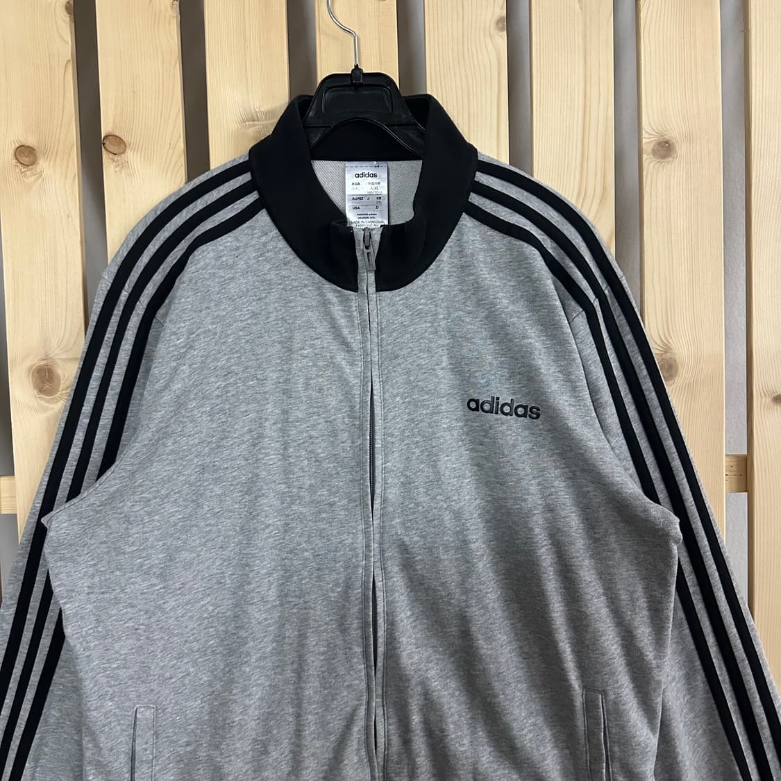 (XL) 아디다스 그레이 코튼 집업 져지 트랙탑 상품이미지3