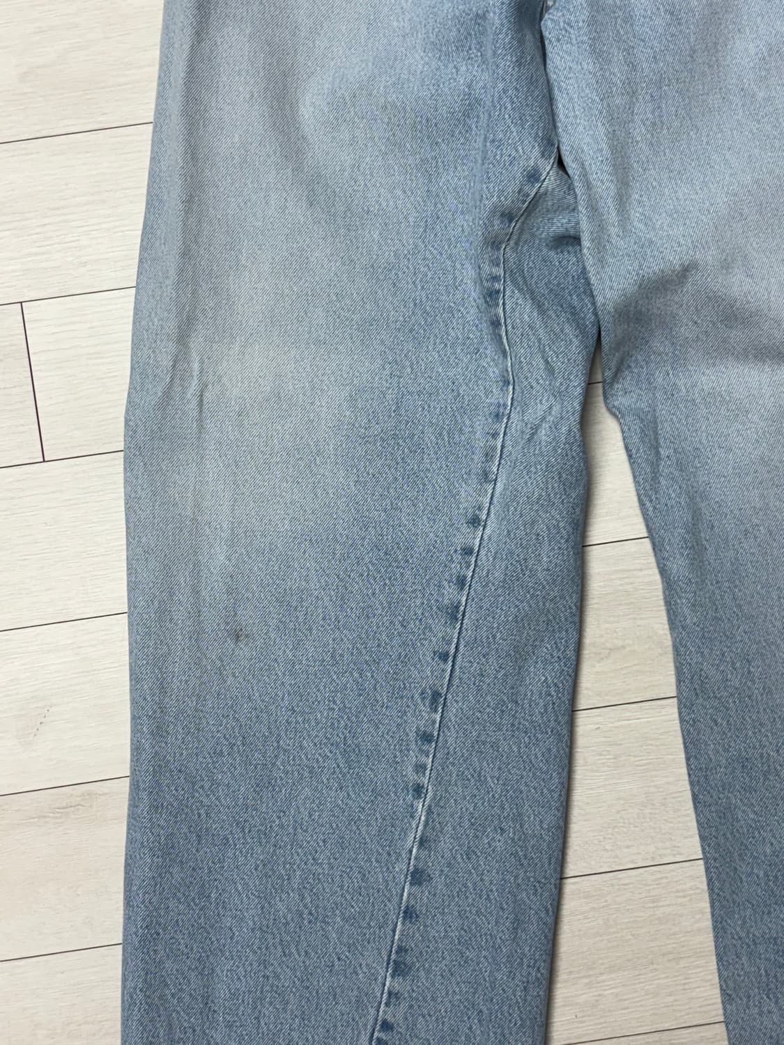 선플라워 와이드 트위스트 데님 팬츠 블루 (31x32) 상품이미지3