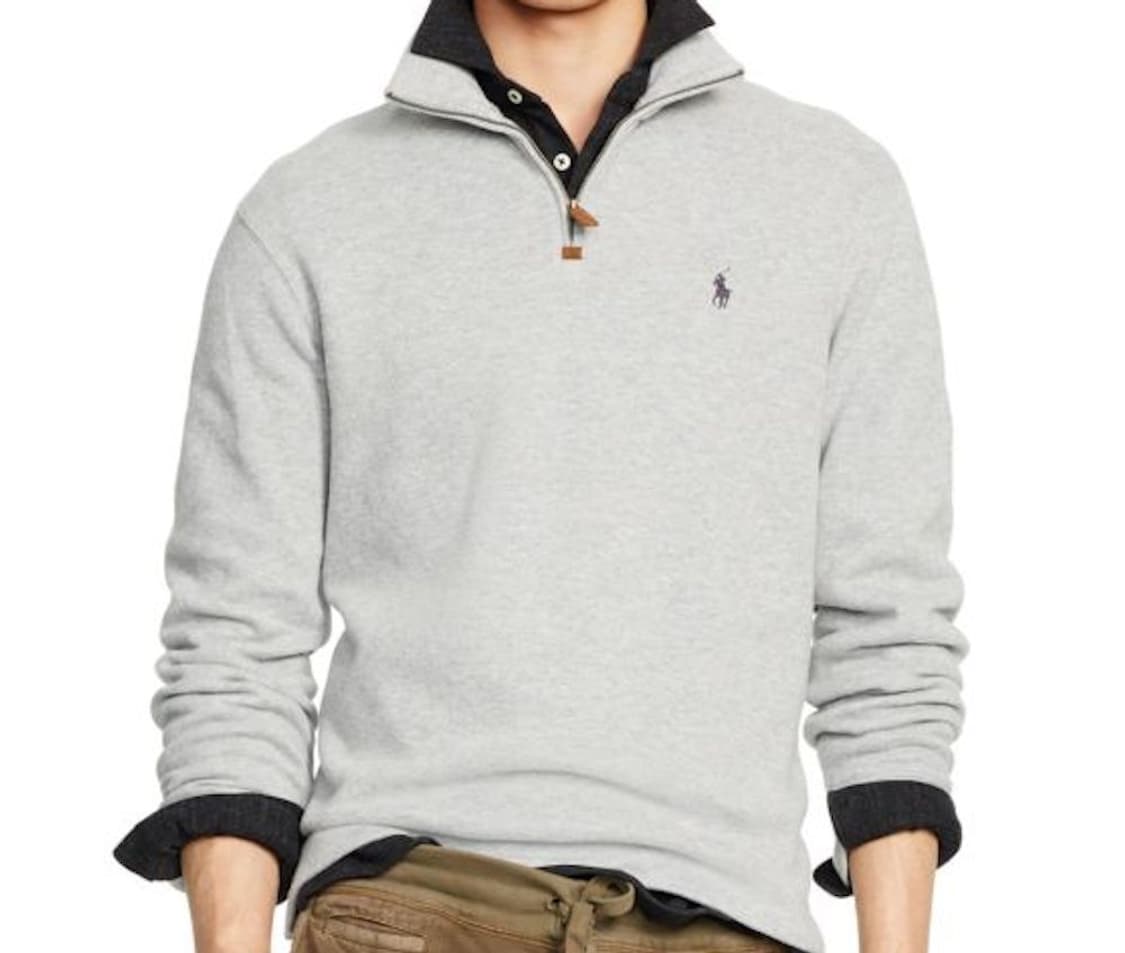 폴로 랄프로렌 코튼 오트밀 하프 집업 스웨터  상품이미지1