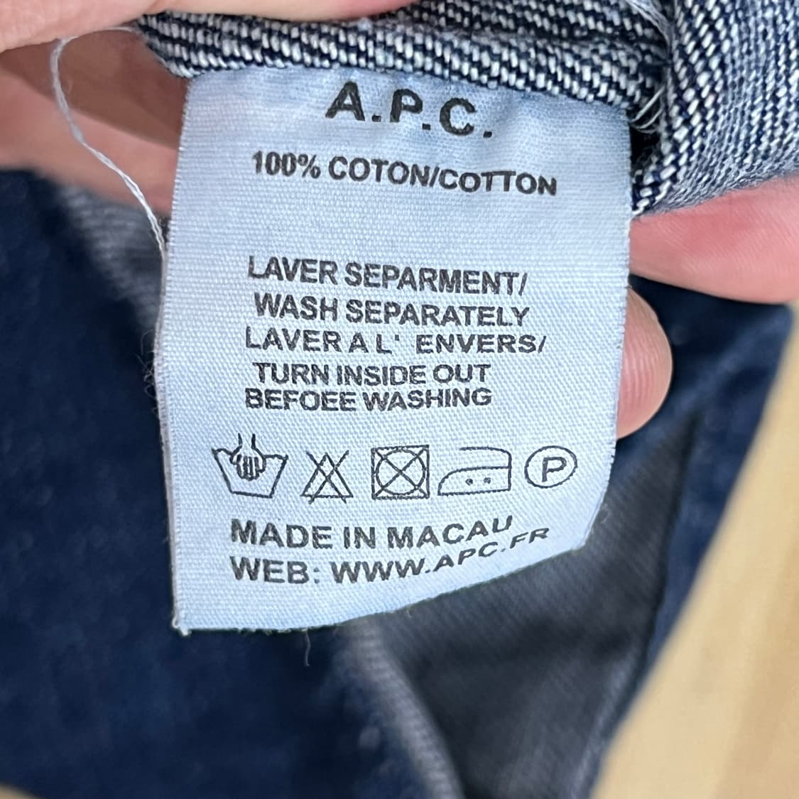 A.P.C. 아페쎄 투포켓 인디고 데님 셔츠 M 상품이미지9