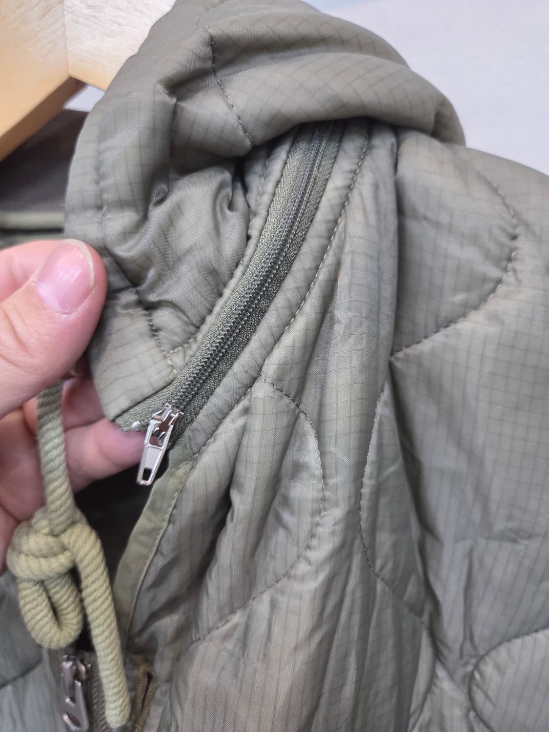 빈티지 퀄팅 깔깔이 누빔 후드자켓 xl 상품이미지7