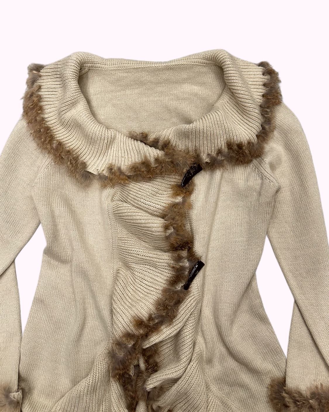 fur treaming showl cardigan 상품이미지3