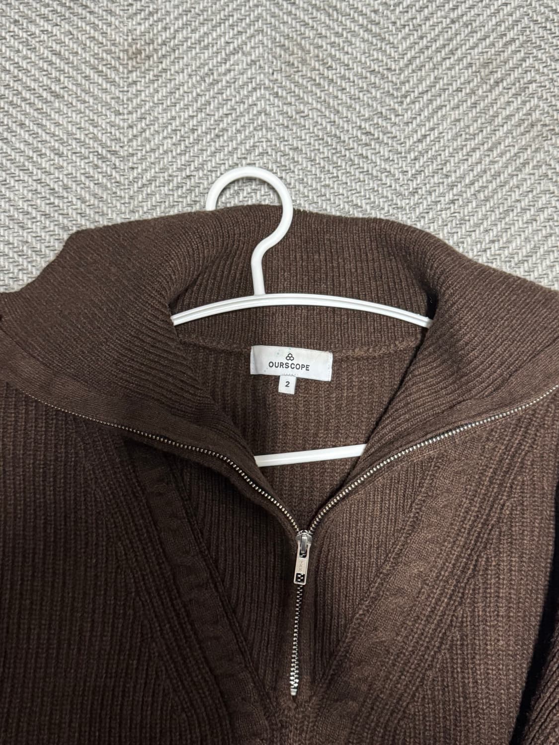 아워스코프 램스웅 케이블 하프 집업 니트 상품이미지3