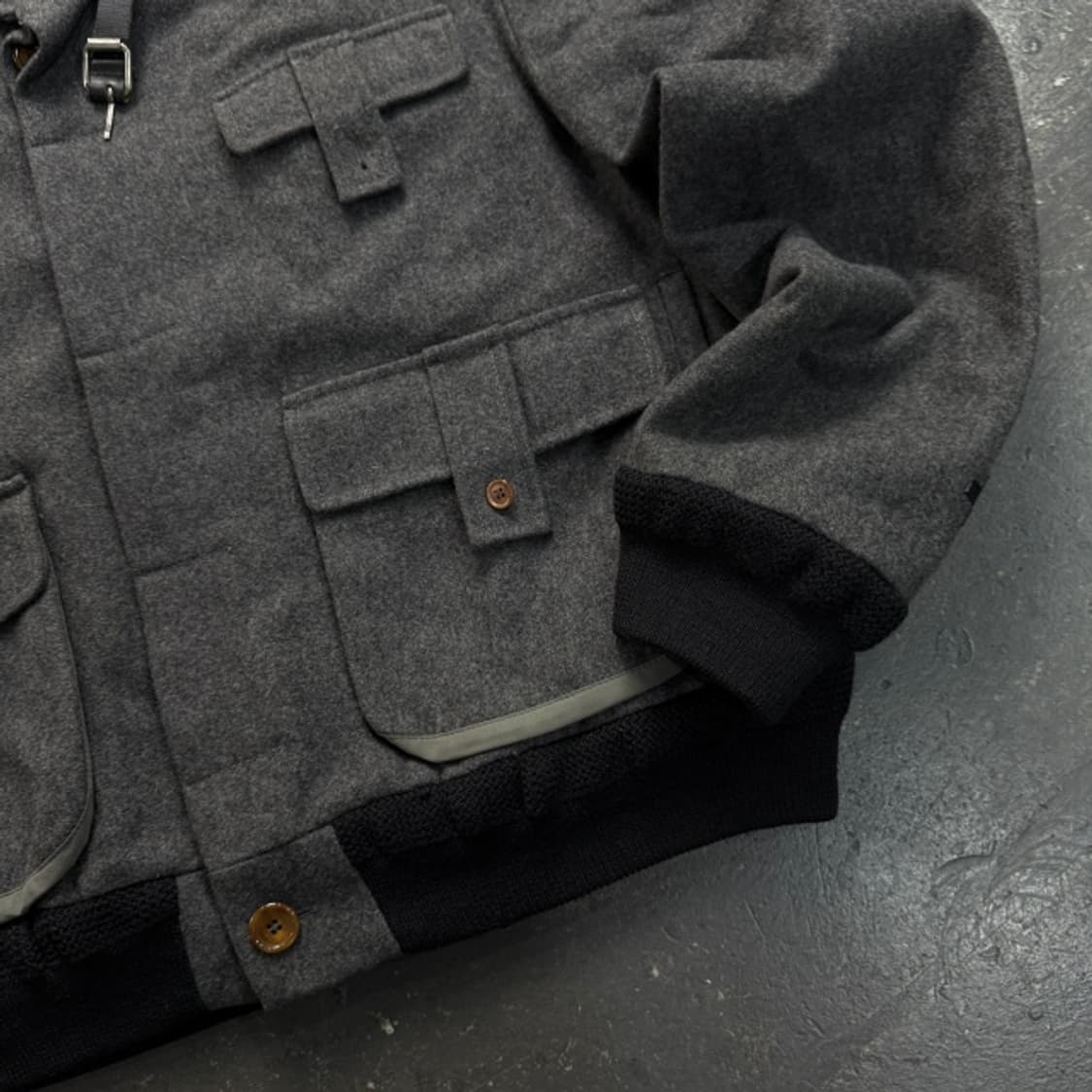 100 까스텔바작 헤링본 울 자켓  상품이미지3