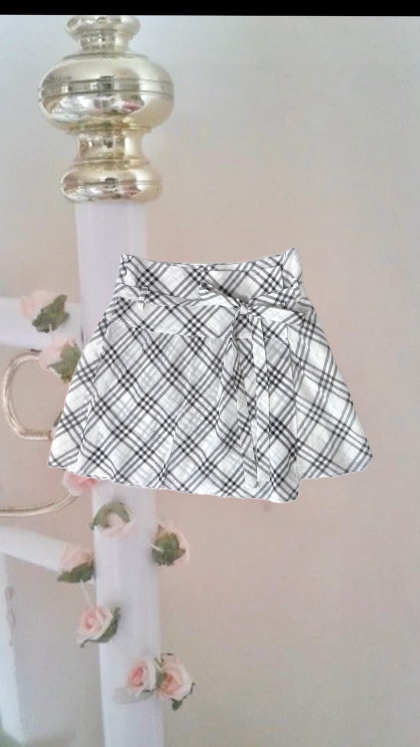Burberry 버버리 블루라벨 히메갸루 노바체크 솜사탕 리본 미니스커트 상품이미지1
