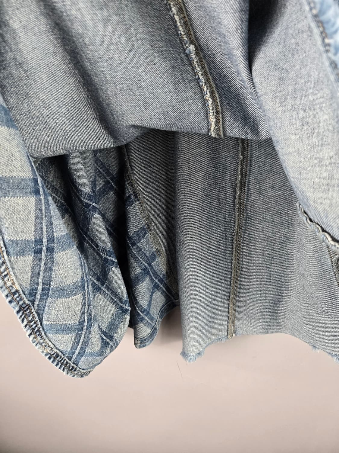 엘런아크 S 언발란스 롱 플레어 데님 청 스커트 치마 상품이미지10