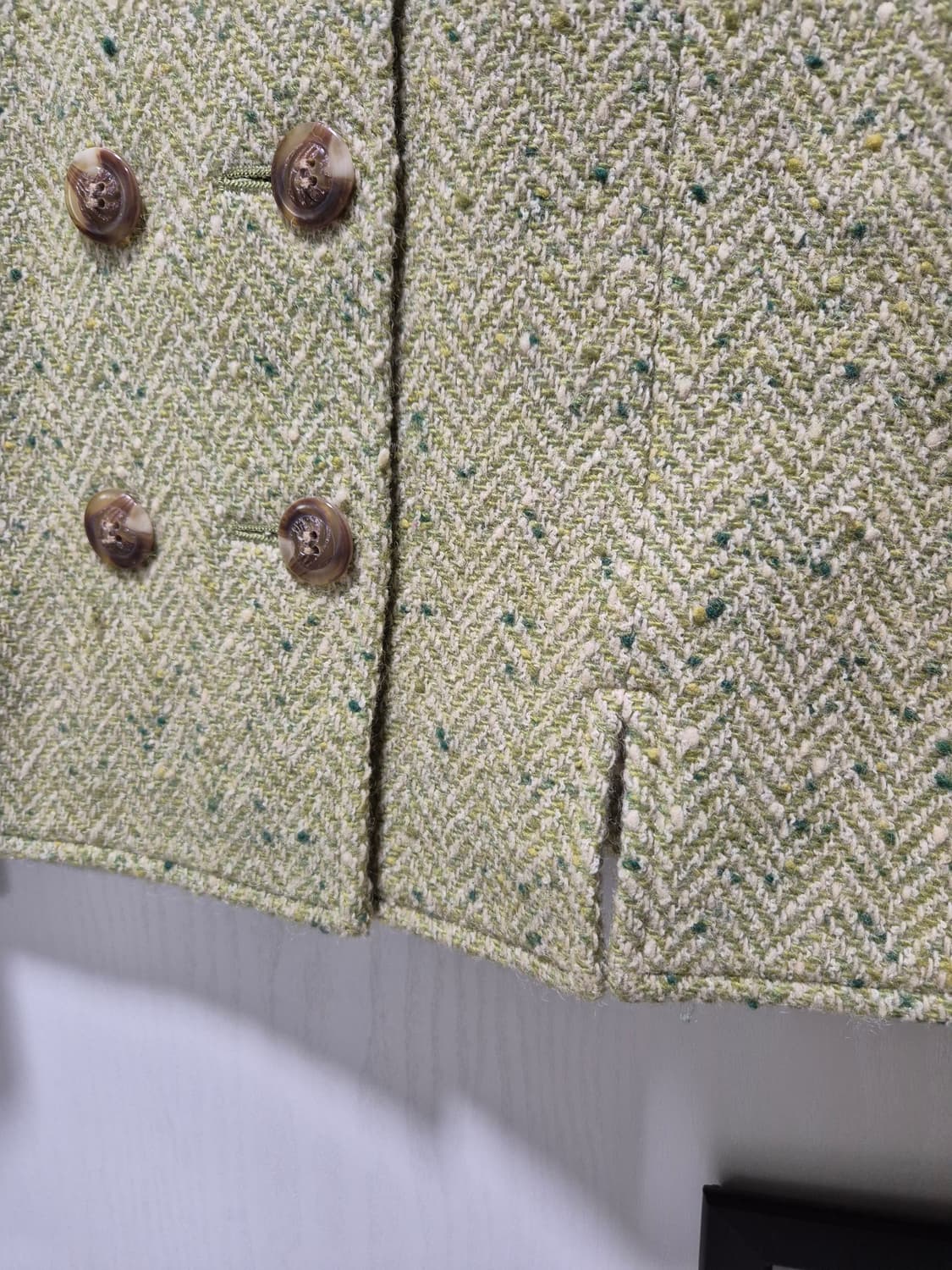 (세일)JPN빈티지.madore 트위드 셋트 올리브 상품이미지5