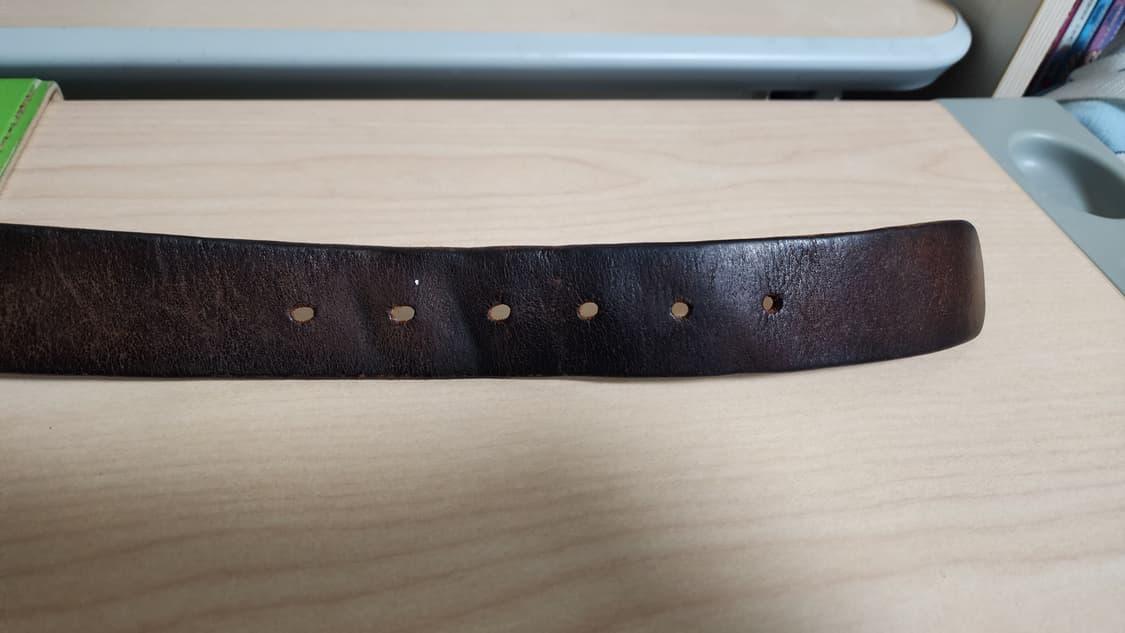 빈티지 브라운 통가죽 벨트 상품이미지5