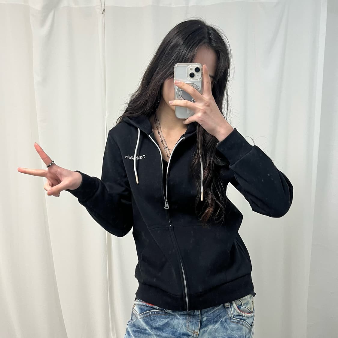 Calvin Klein Black Hoodie Zip-up 상품이미지1