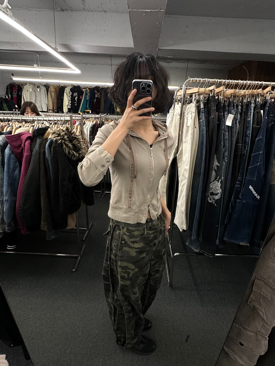 40)Japanese vintage 여성 스터드 트리밍 러플 디테일 후드 상품이미지2