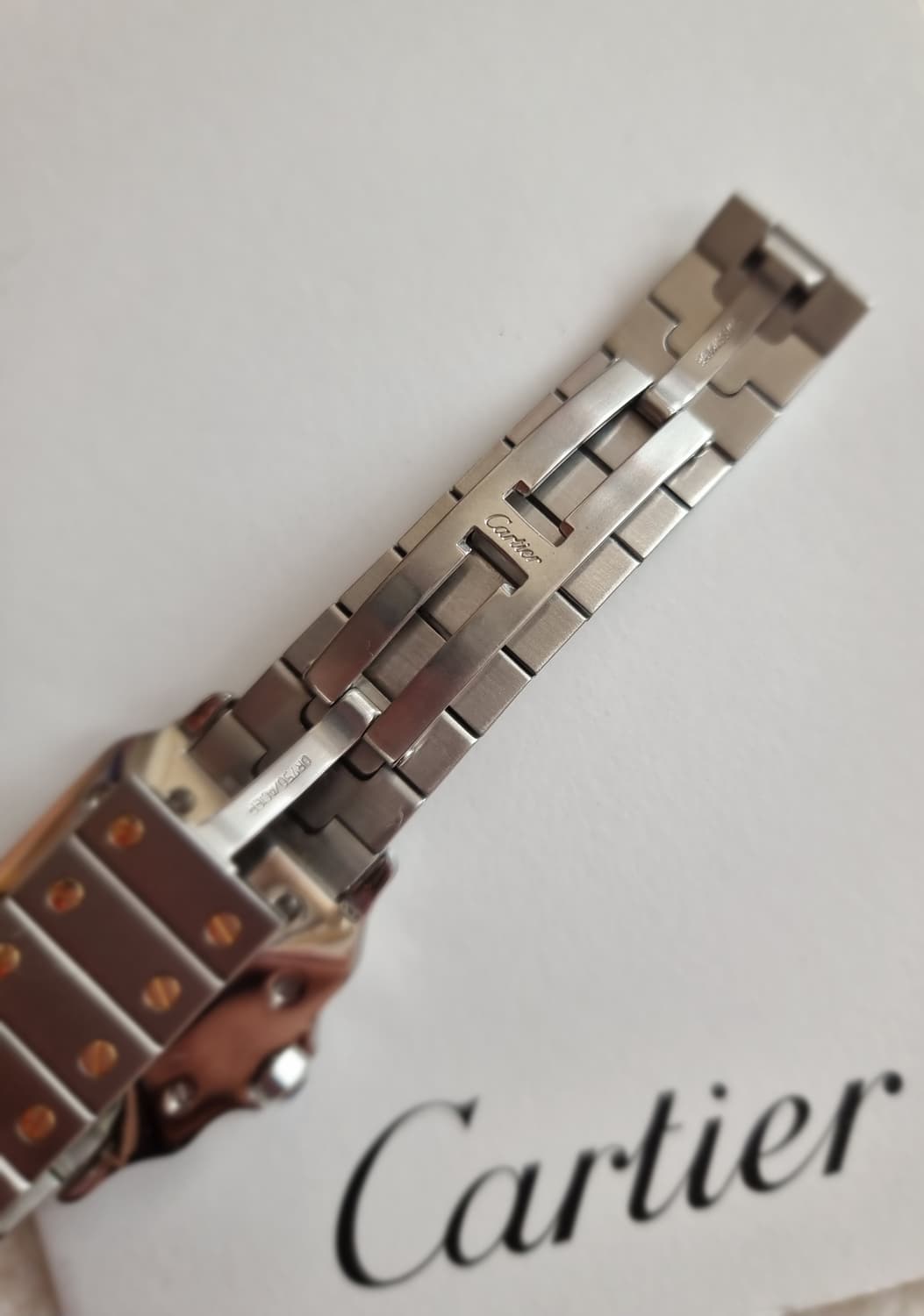 까르띠에 산토스 까레 18K 콤비 라지 오토메틱 시계 상품이미지8