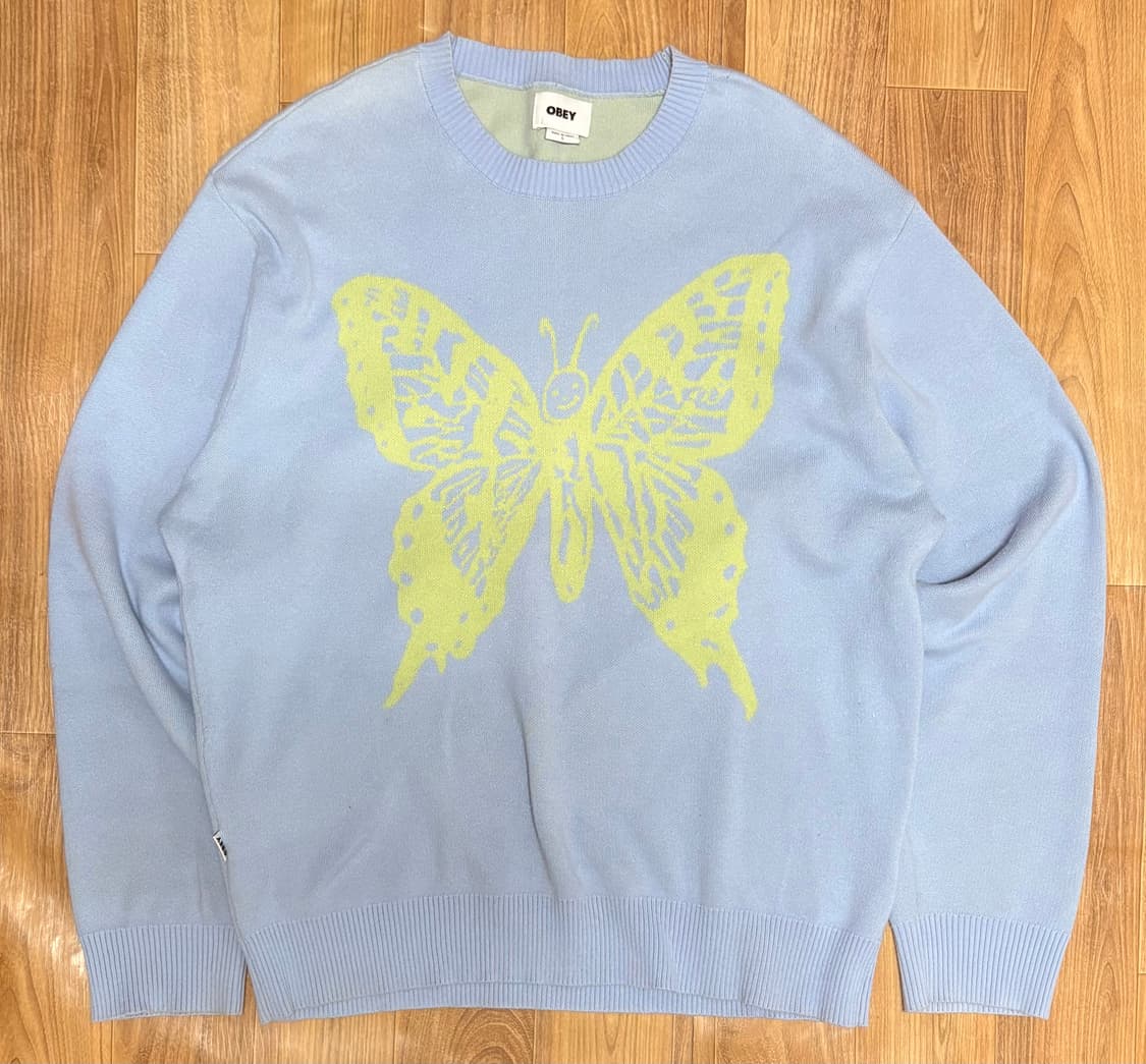 오베이 하늘색 나비 니트 L 상품이미지1
