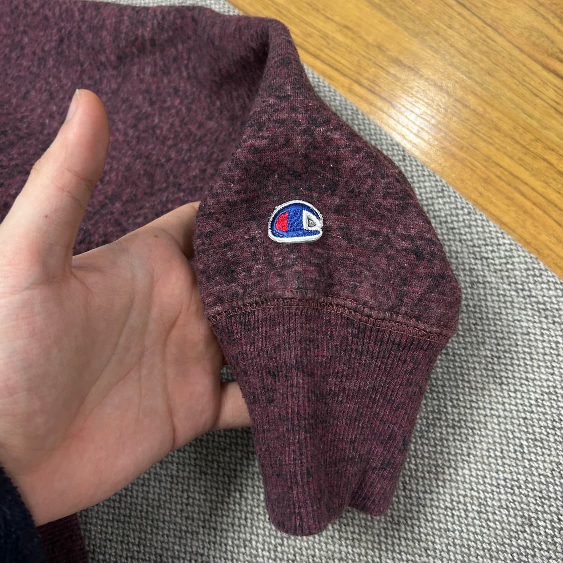 챔피온 빅로고 엠브로이드 퍼플 후드(L) 상품이미지5