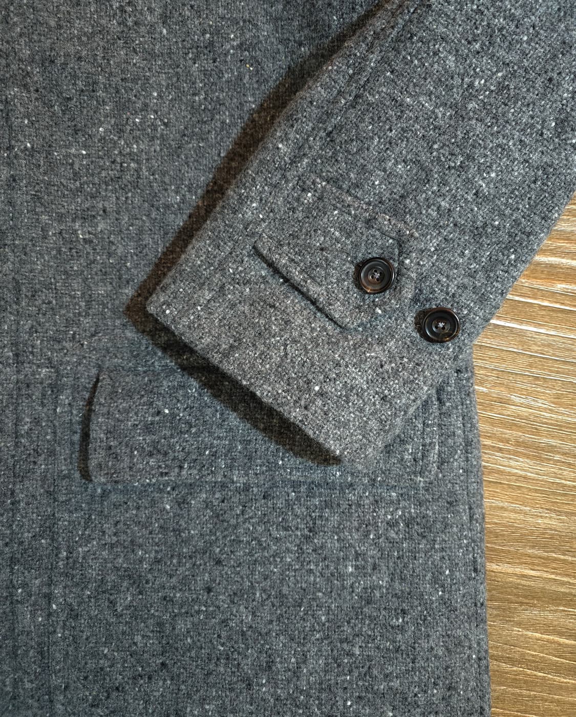 드레익스 미드 그레이 도네갈 울 발마칸 코트 (Drakes) 상품이미지5