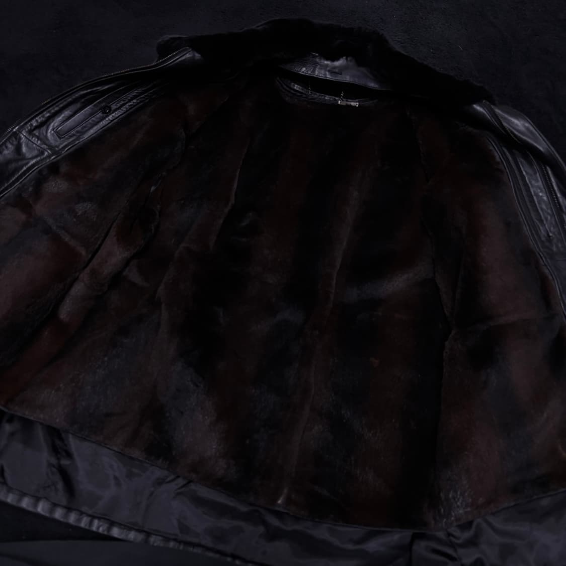 95-100 런던포그 블랙 양가죽 천연모피 무스탕 레더자켓 상품이미지6