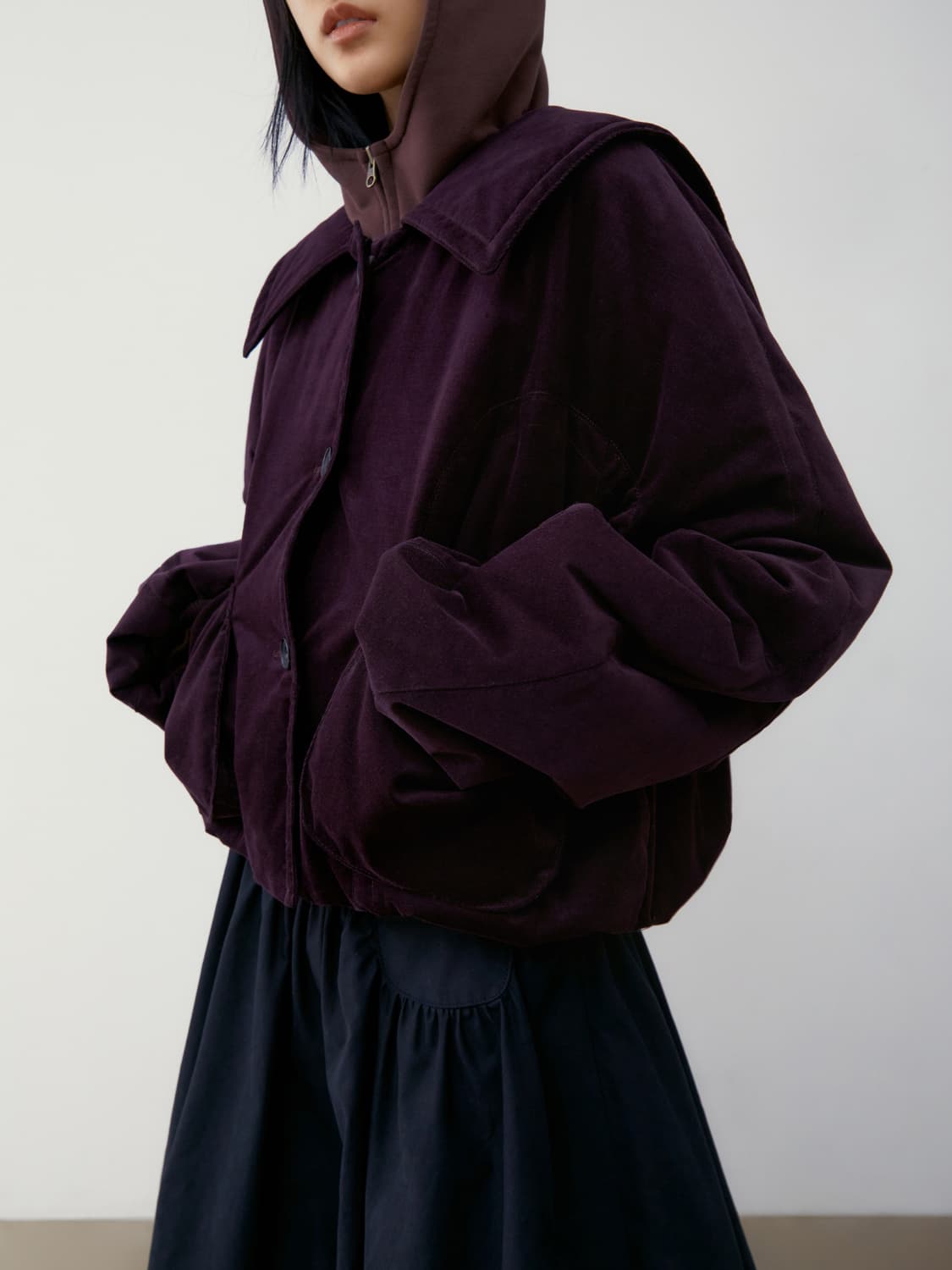 로우클래식 버블 세일러 벨벳 자켓 퍼플 상품이미지2