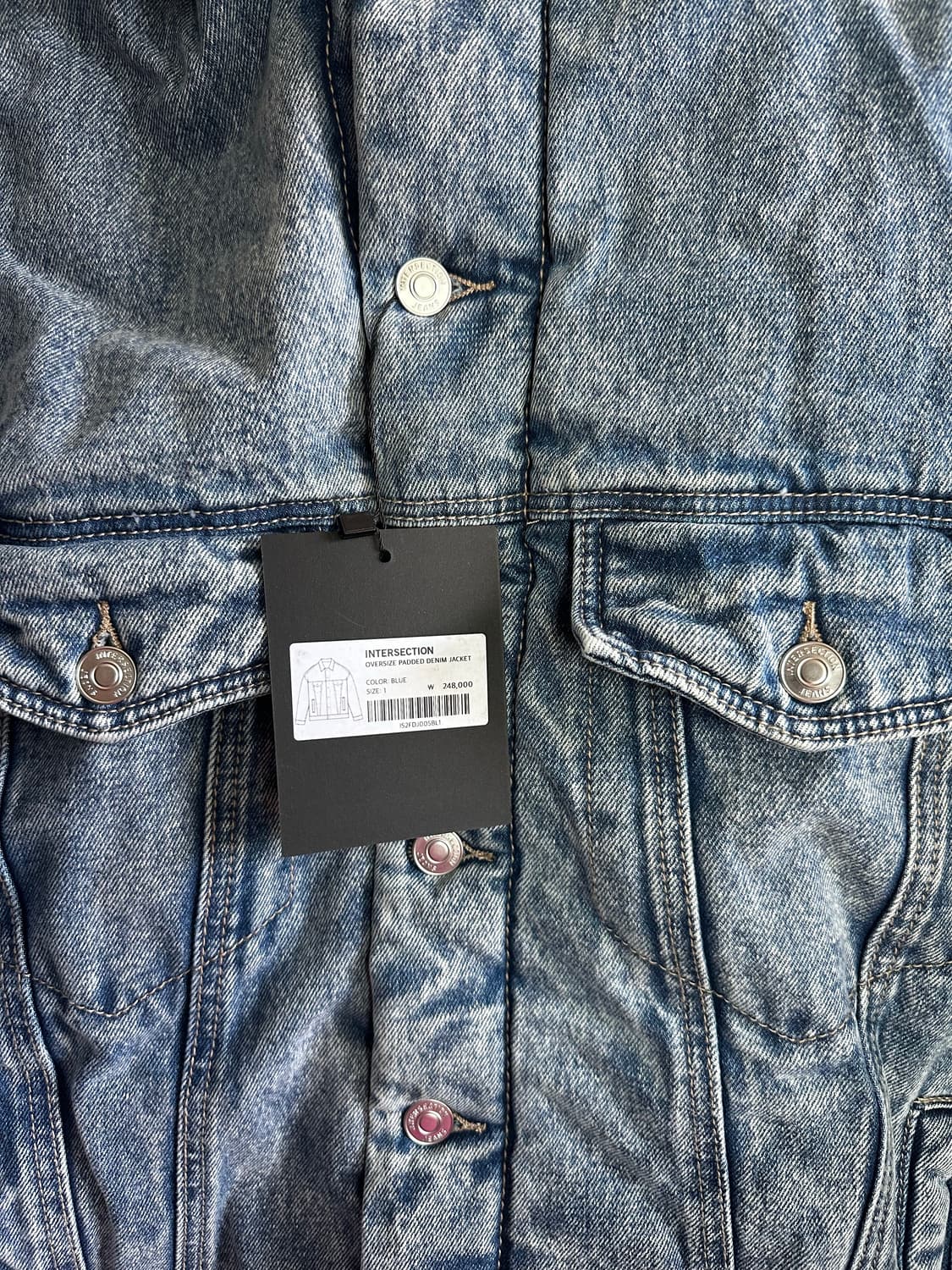 인터섹션 오버사이즈 패디드 데님 자켓 블루 상품이미지5