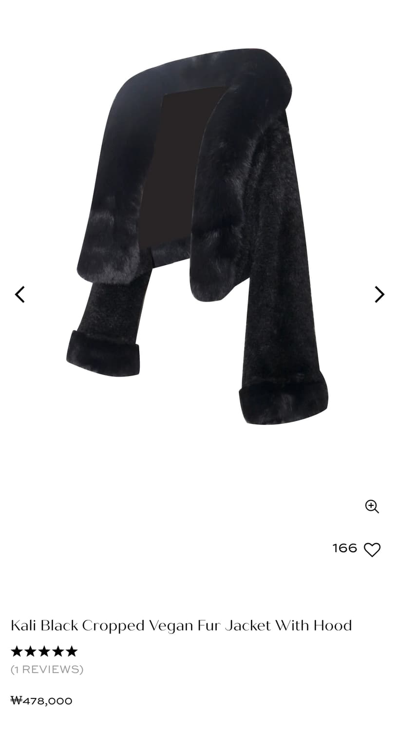 새상품) 해외브랜드 퍼 후드 자켓 블랙 상품이미지2