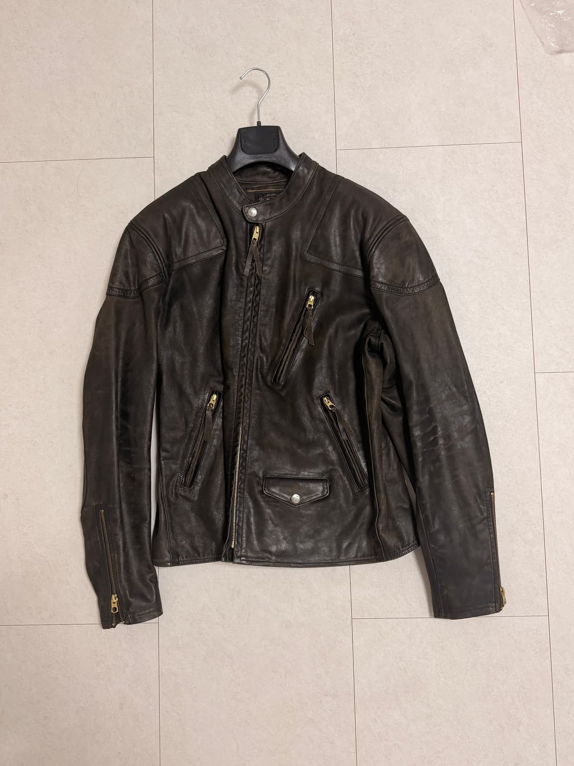 RRL (더블알엘) 싱글 모터사이클 레더 자켓 - L 사이즈 (새 제품) 상품이미지1