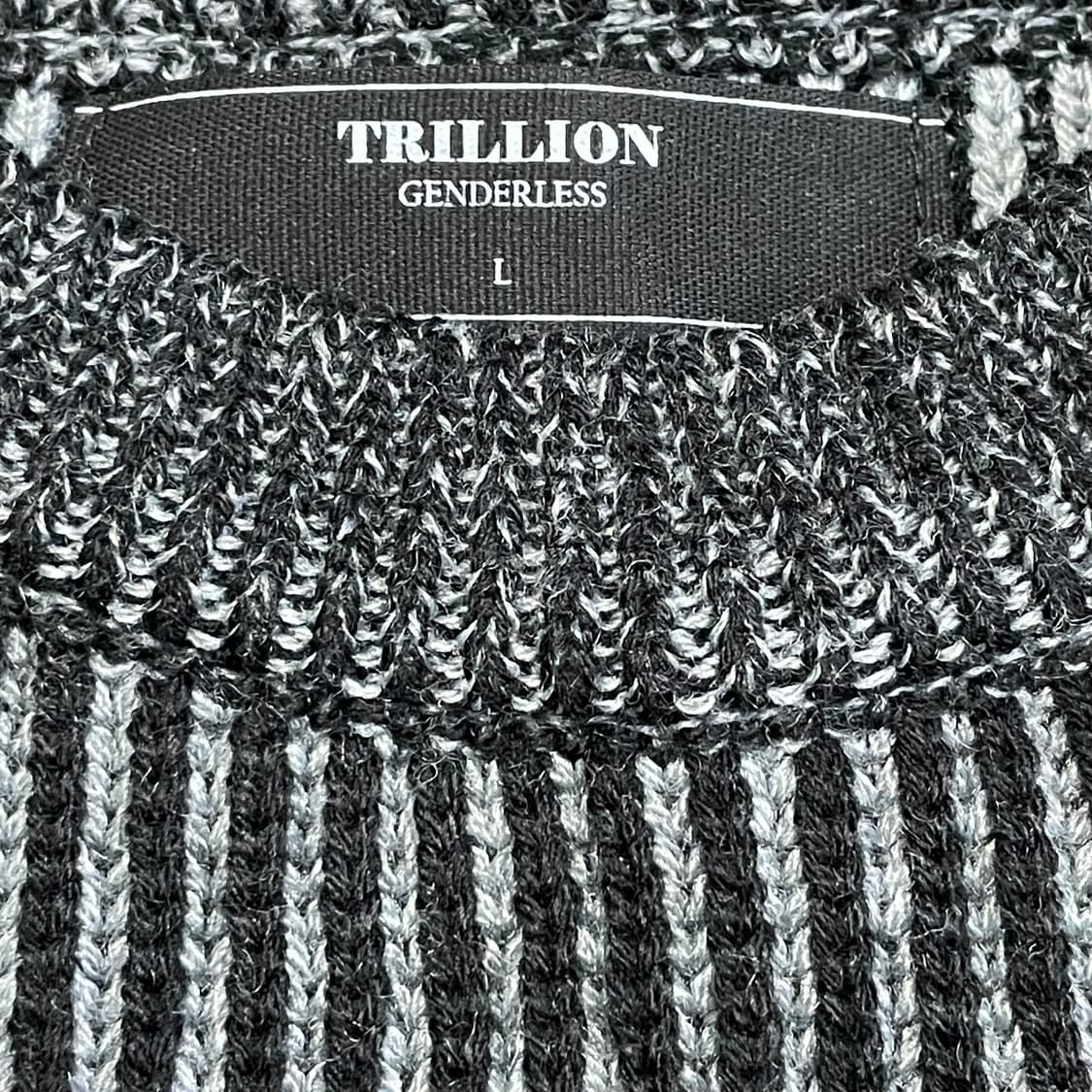 [L] 트릴리온 스트라이프 니트 블랙 상품이미지2