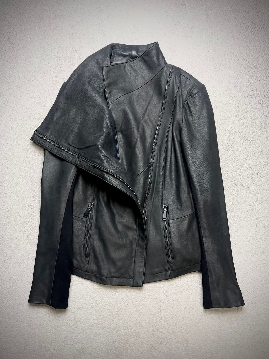 [S] T TAHARI 하이넥 레더자켓 - 양가죽자켓 상품이미지1