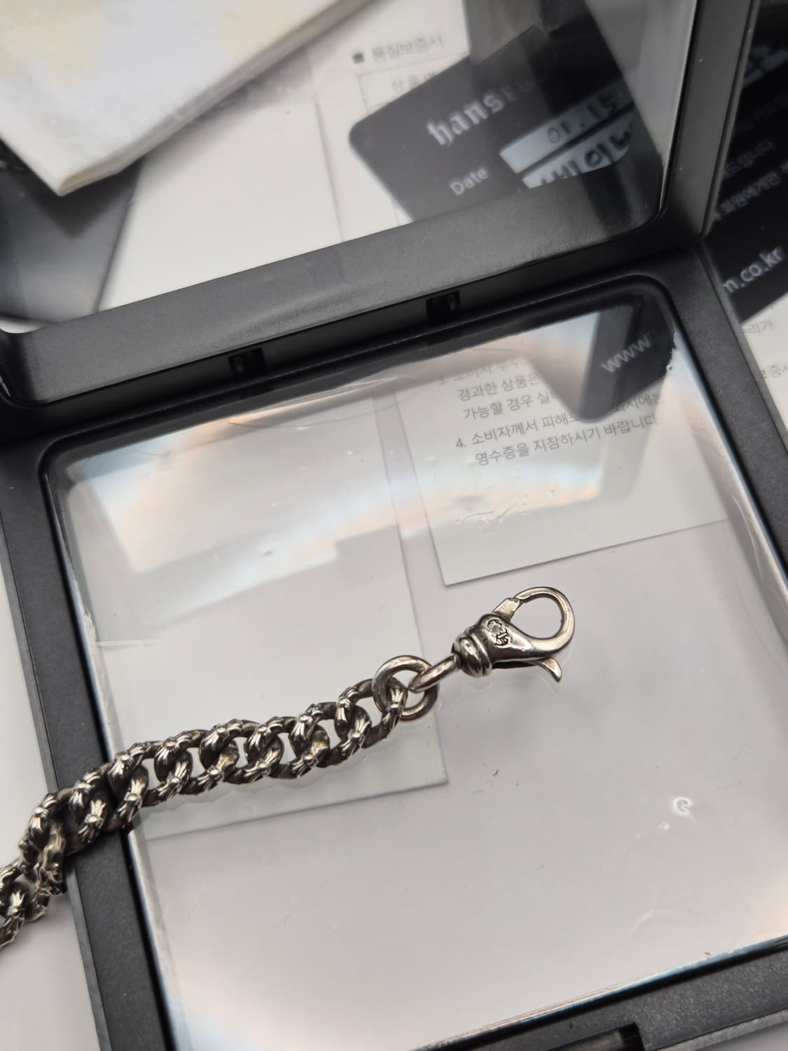 크롬하츠 정품 베이비엑스트라 펜시 체인 팔찌 8인치 풀구성 상품이미지3