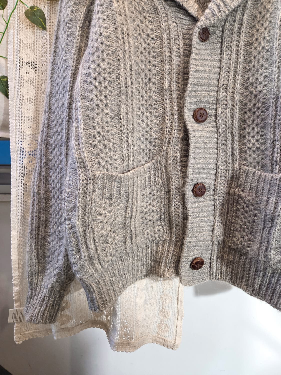 그레이 숄카라 포켓 가디건 상품이미지3