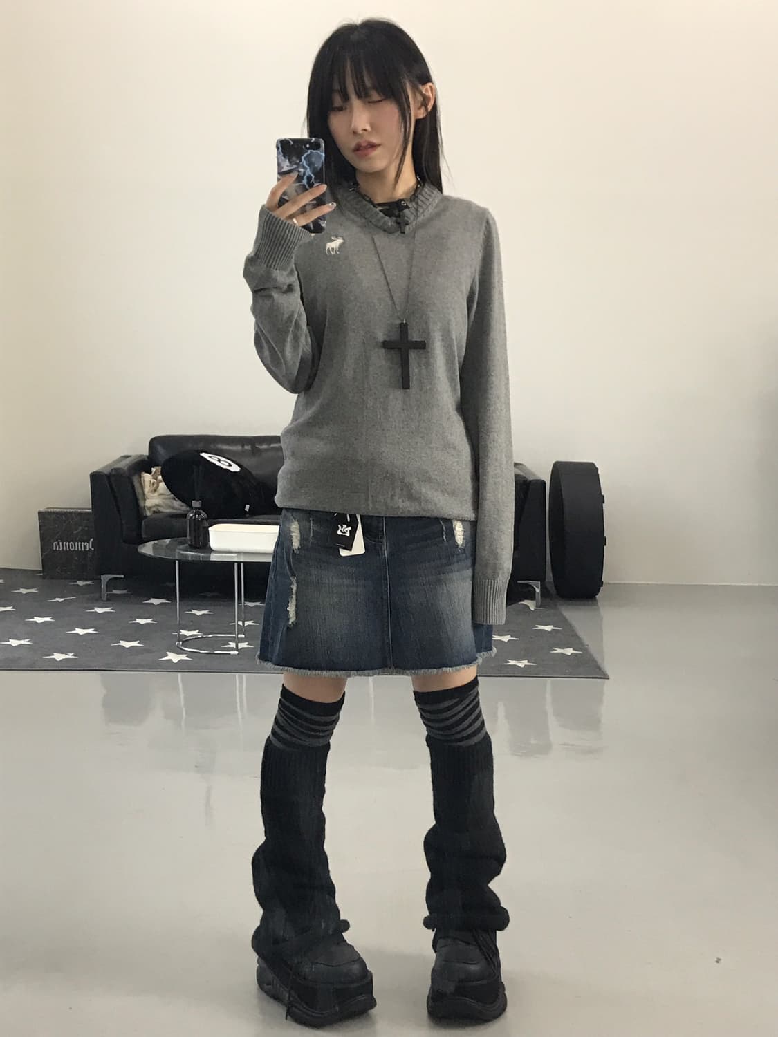 Jpn Denim Cotton Mini Skirts 상품이미지4