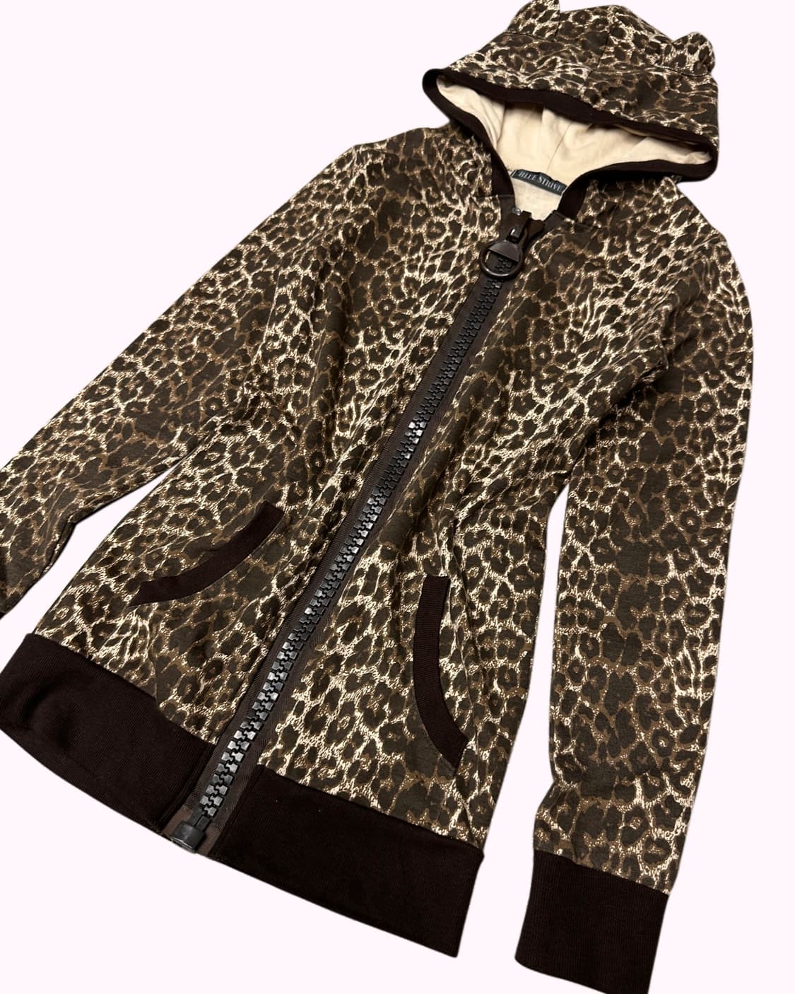 BLUE STRIVE leopard ear hood zip-up 상품이미지3