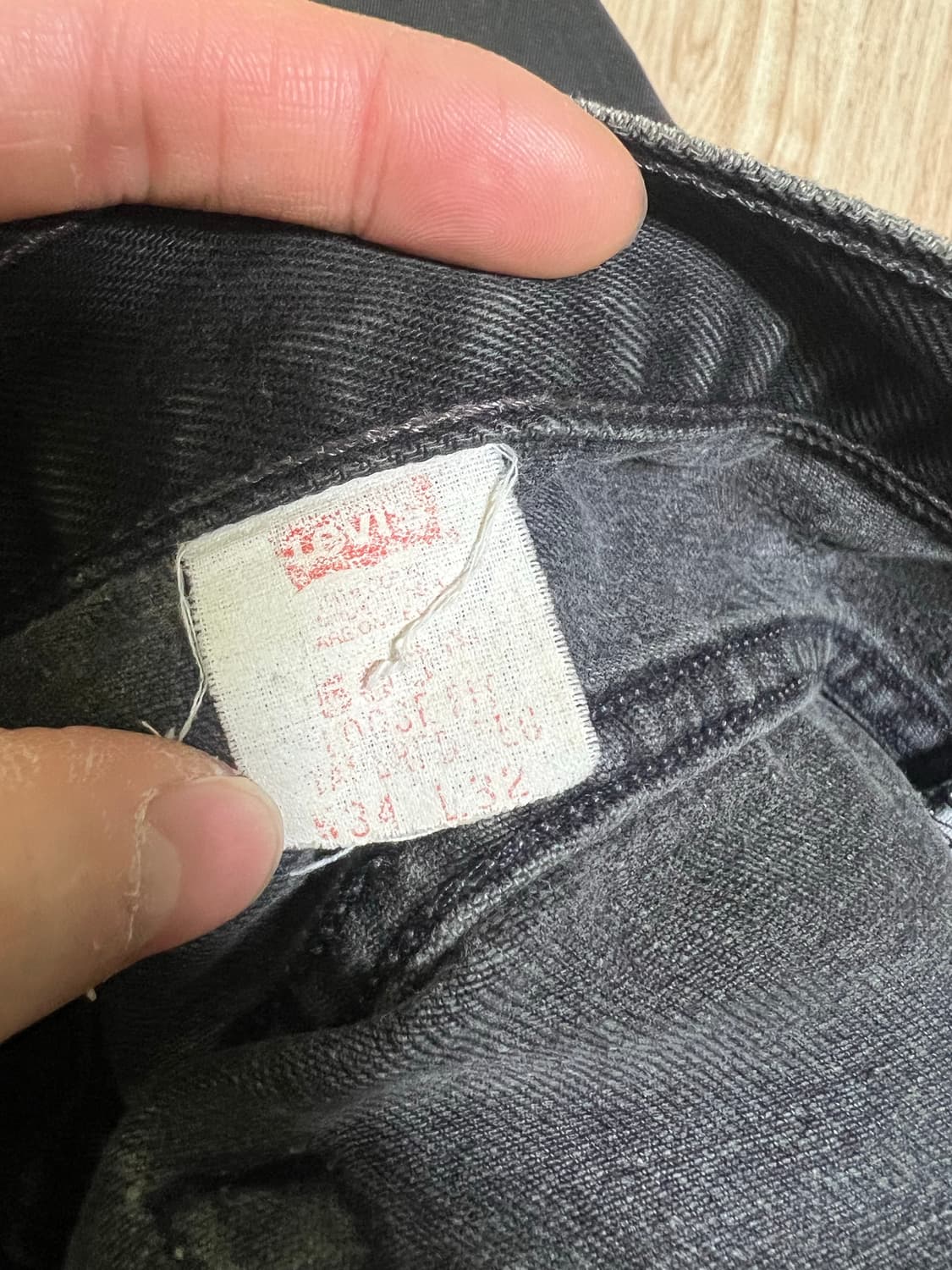 빈티지 리바이스  550 흑청 데님 34 상품이미지4