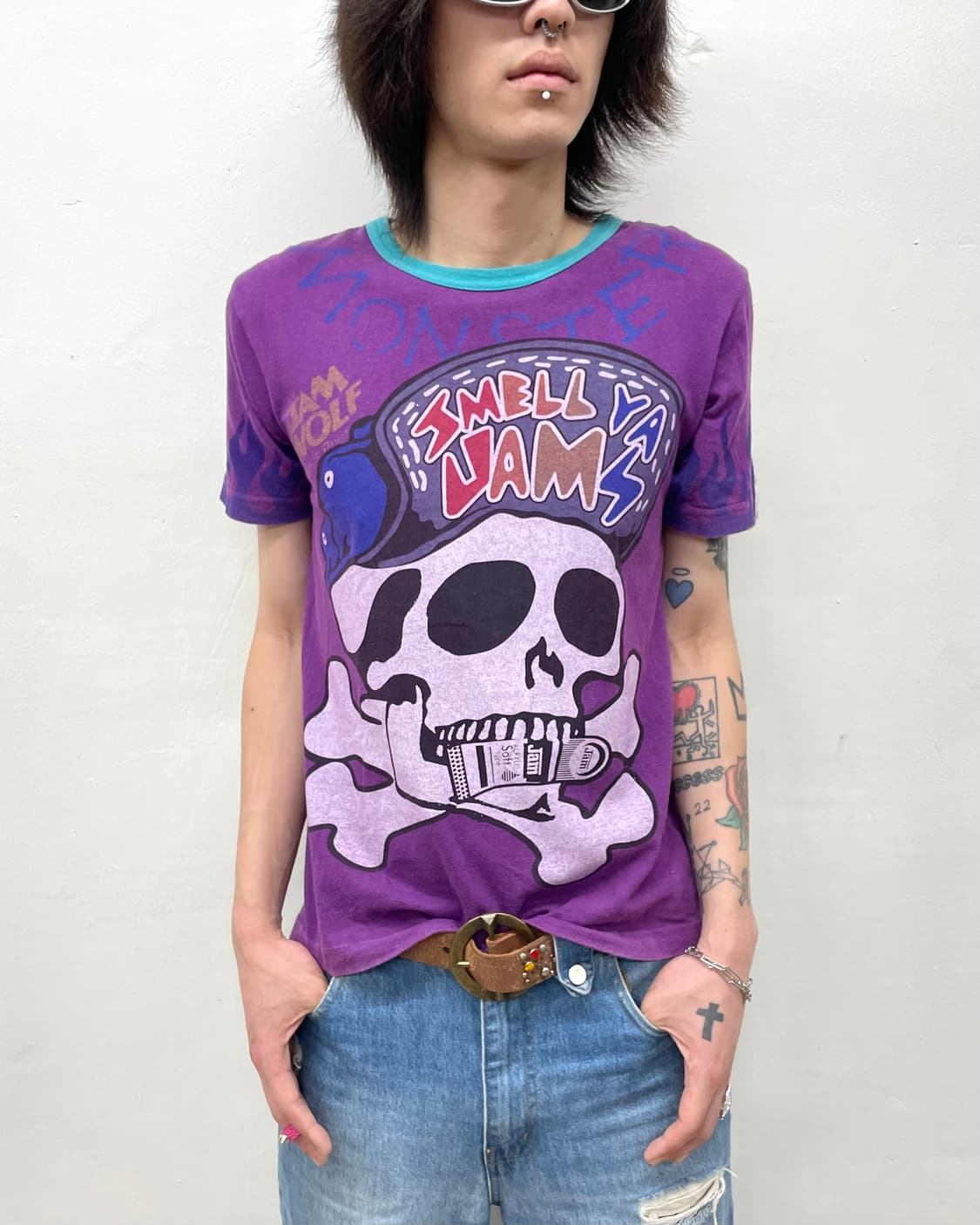 Big Skull Flame Jam Purple T-shirt 상품이미지3