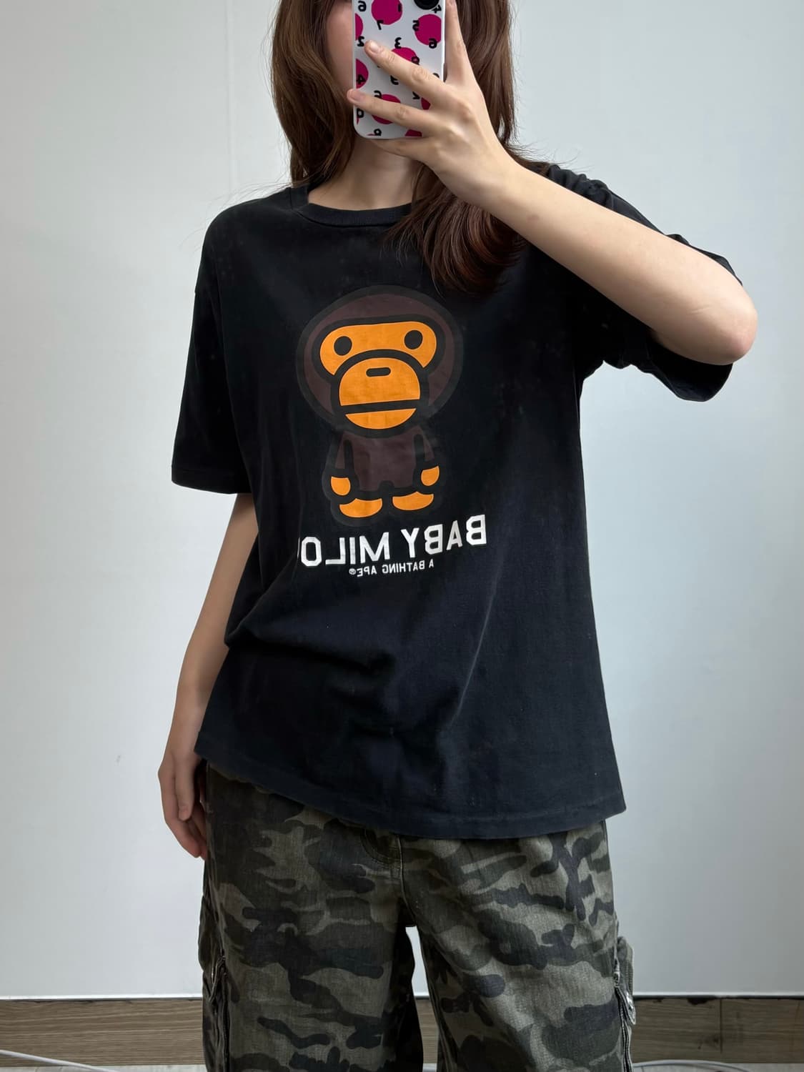 베이프 베이비 마일로 블랙 반팔 티셔츠 상품이미지1