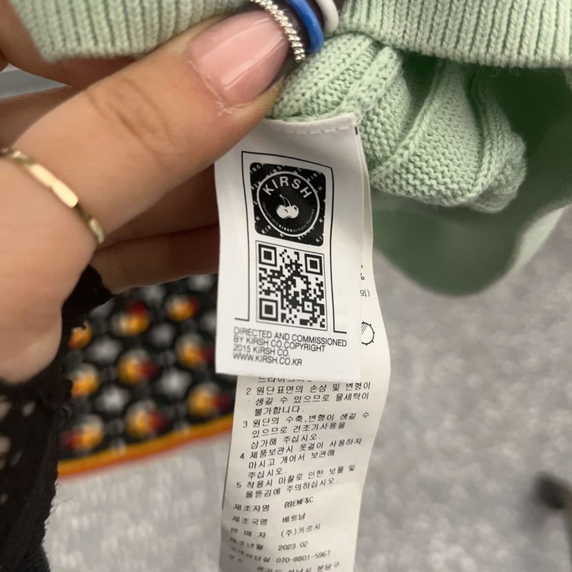 키르시 키치 체리로고 피스타치오 그린 반팔 니트 1 C07604 상품이미지7